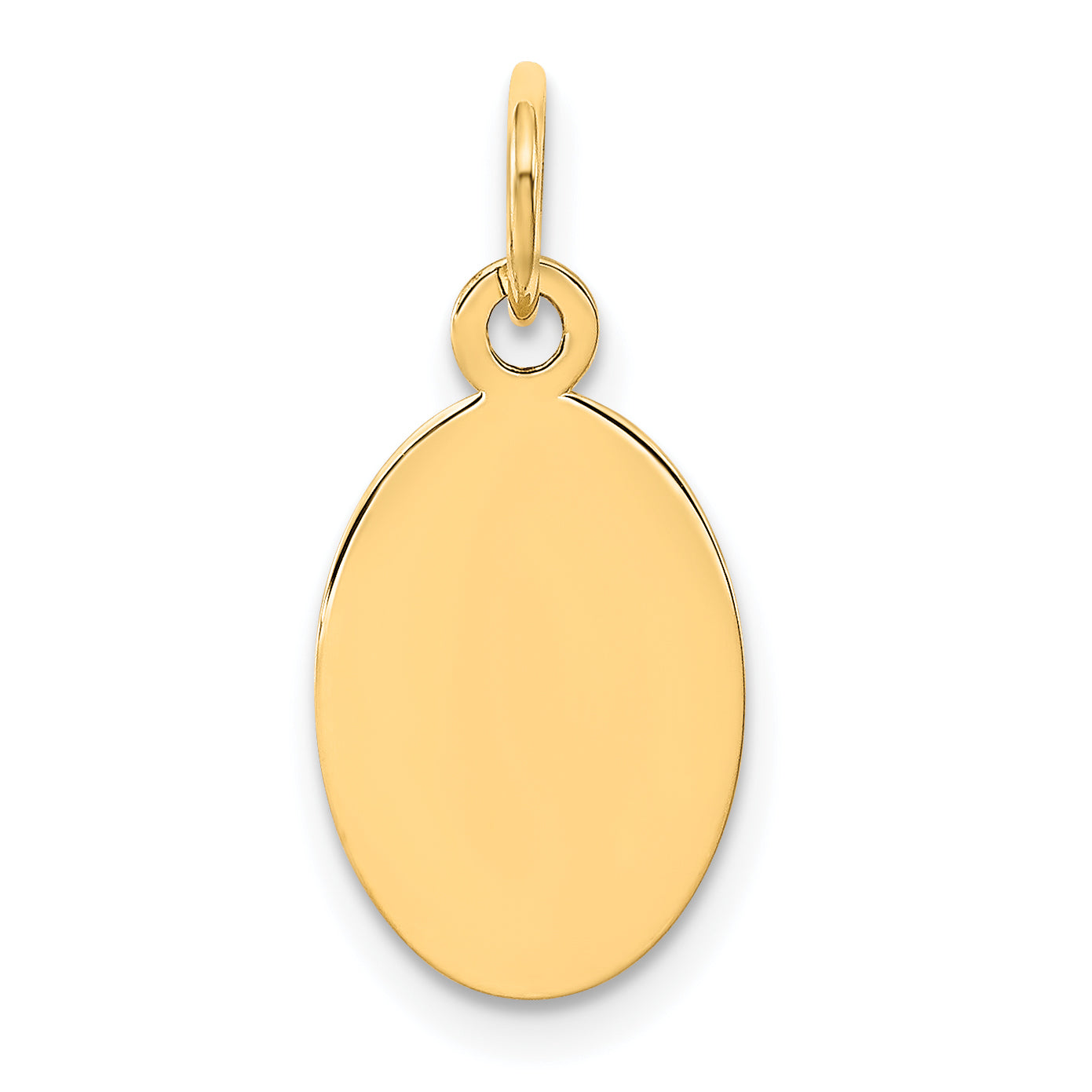 14K Plain .009 Gauge Engravable Oval Disc Charm Main image