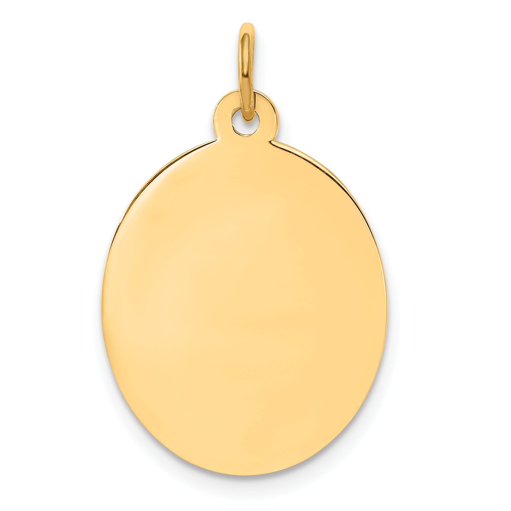 14K Plain .018 Gauge Engravable Oval Disc Charm