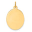 14K Plain .018 Gauge Engravable Oval Disc Charm