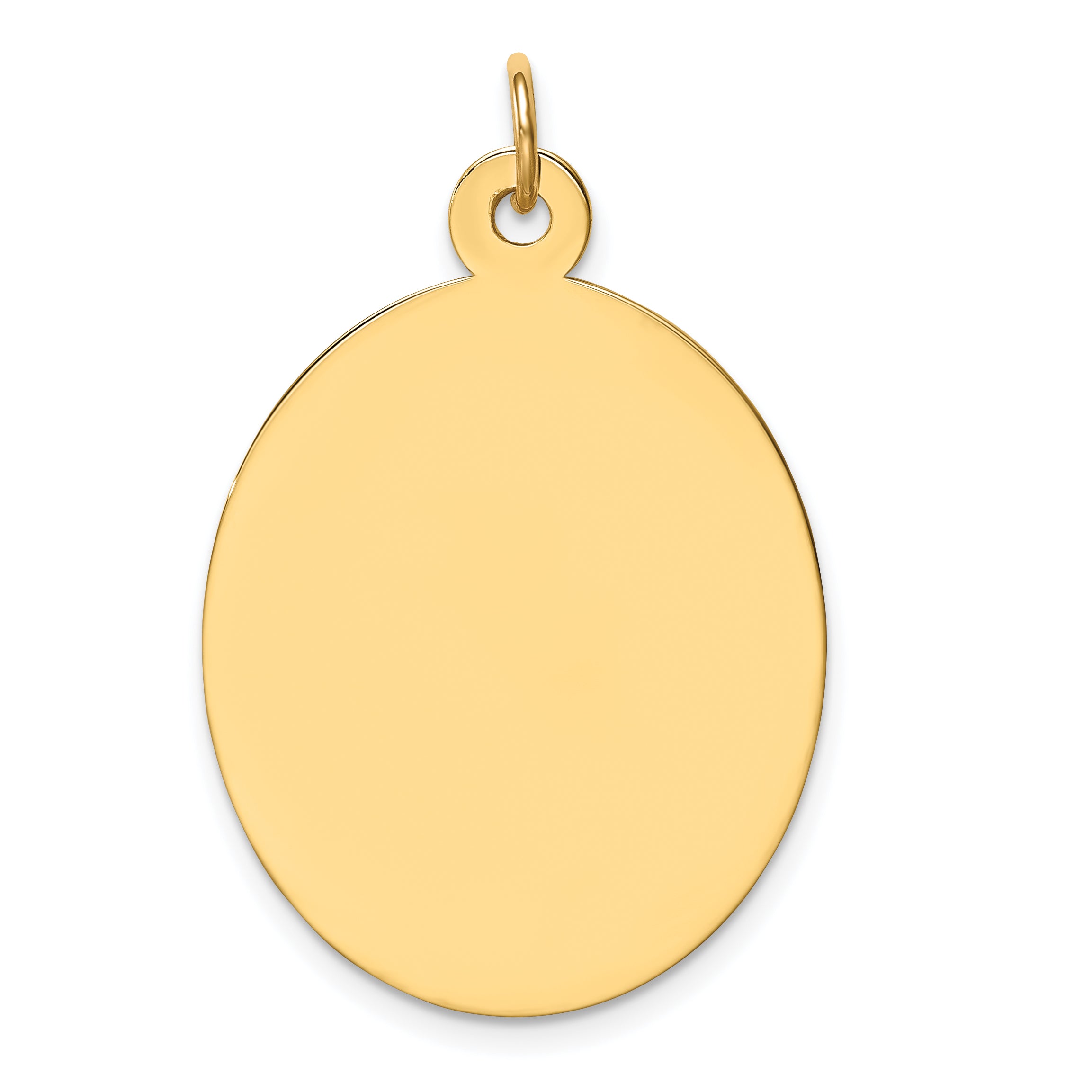 14K Plain .013 Gauge Engravable Oval Disc Charm Main image