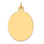 14K Plain .035 Gauge Engravable Oval Disc Charm