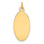 14K Plain .013 Gauge Engravable Elliptical Disc Charm