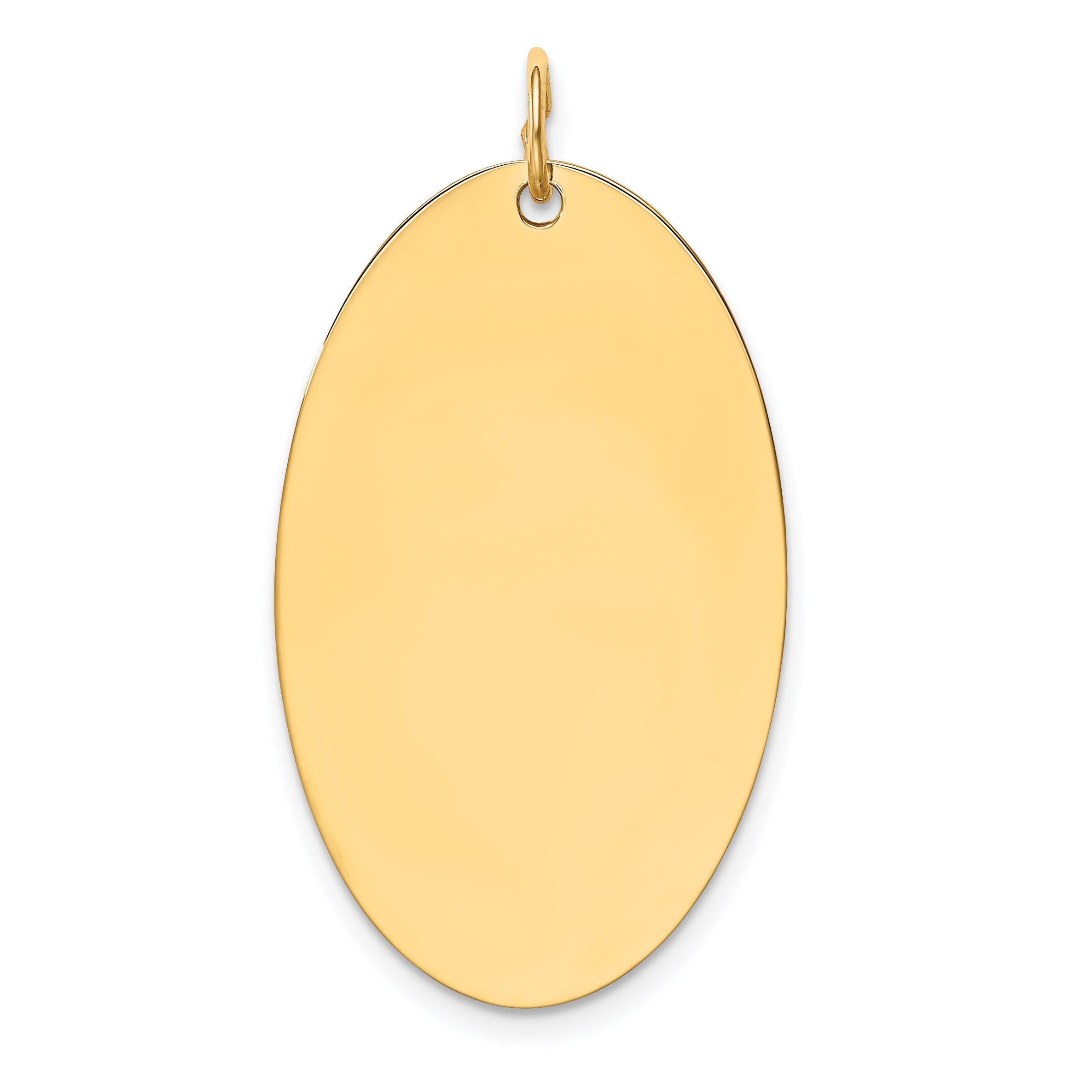 14K Plain .018 Gauge Engravable Elliptical Disc Charm Main image