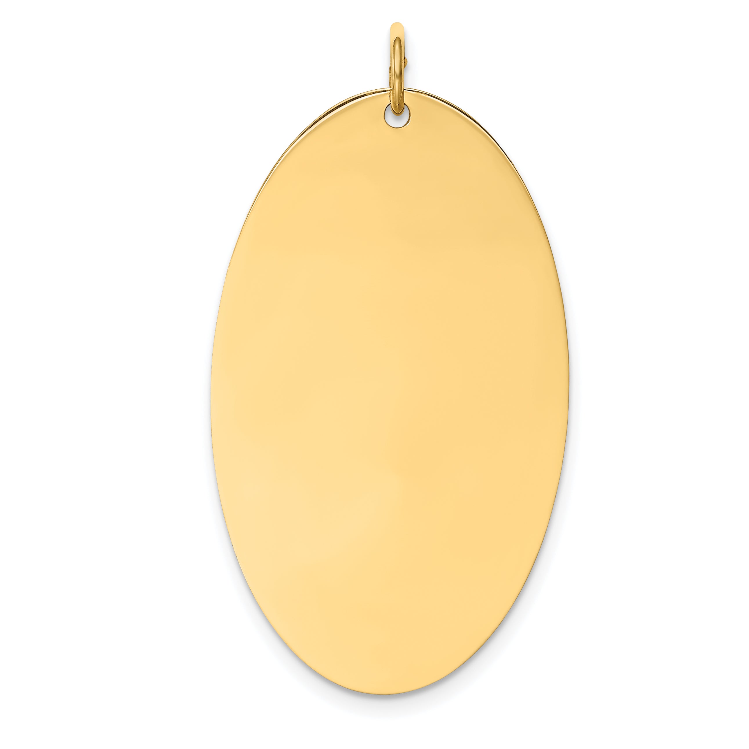 14K Plain .011 Gauge Engravable Elliptical Disc Charm Main image
