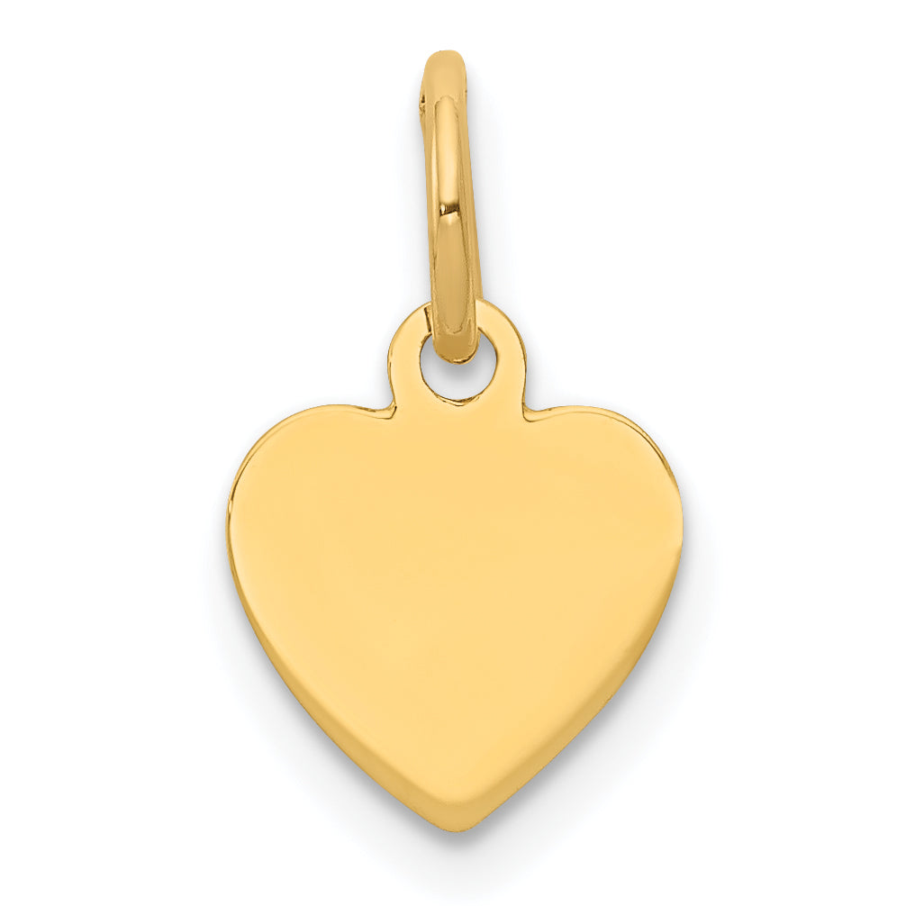 14K Plain .013 Gauge Engravable Heart Disc Charm
