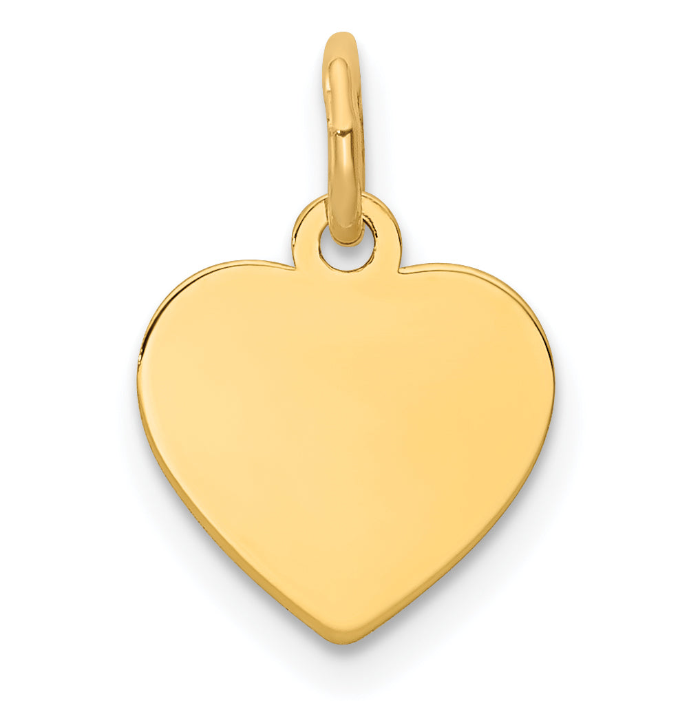 14K Plain .009 Gauge Engravable Heart Disc Charm