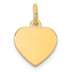 14K Plain .013 Gauge Engravable Heart Disc Charm