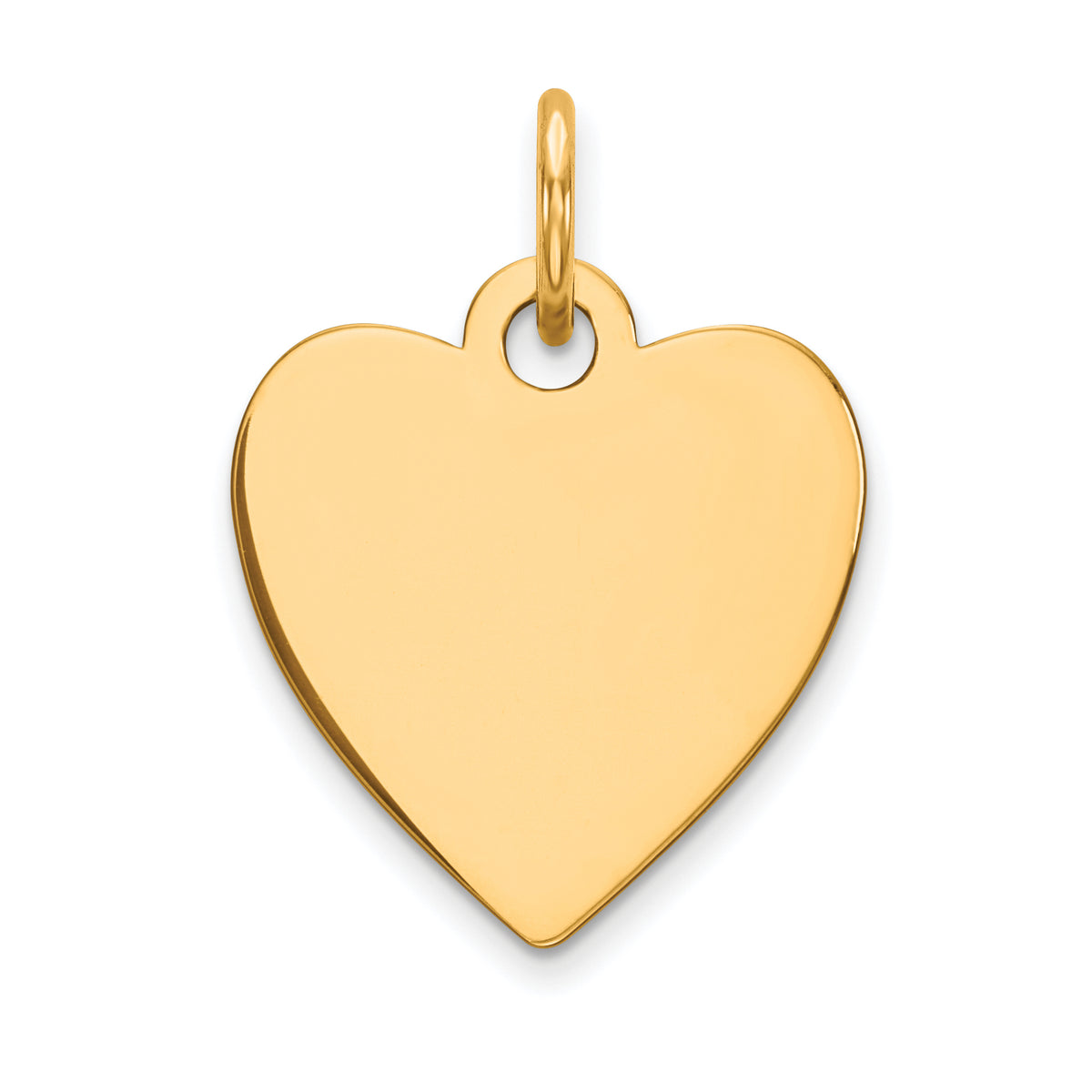 14K Plain .011 Gauge Engravable Heart Disc Charm