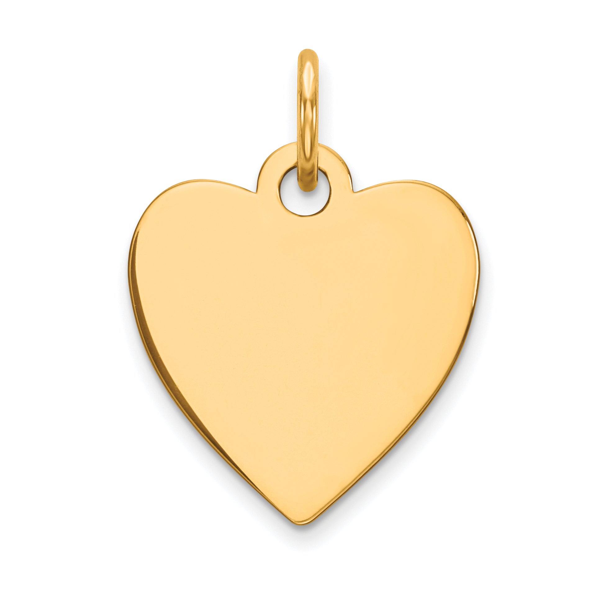 14K Plain .027 Gauge Engravable Heart Disc Charm