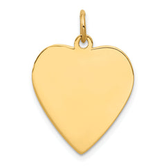 14K Plain .018 Gauge Engravable Heart Disc Charm