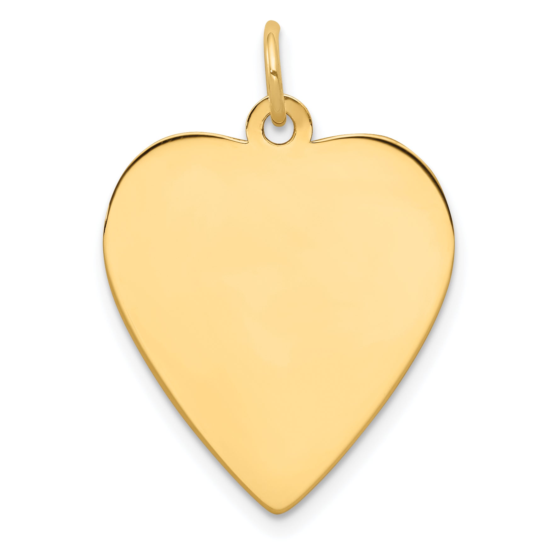 14K Plain .027 Gauge Engravable Heart Disc Charm