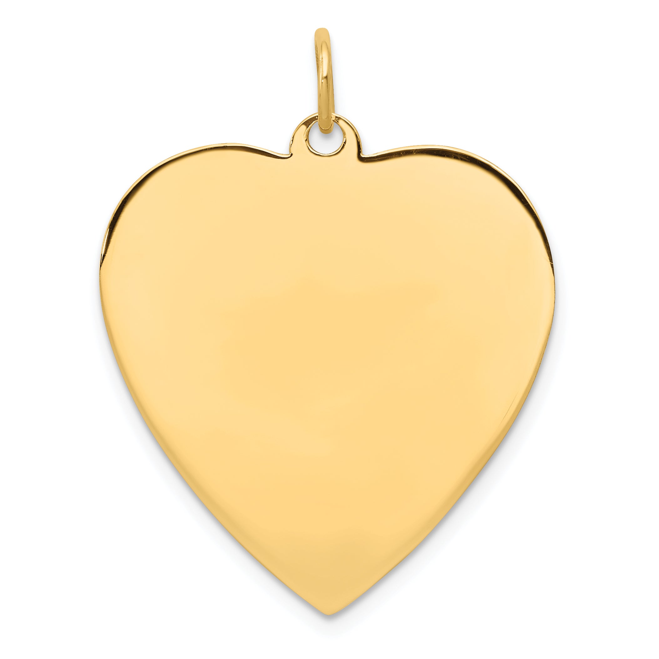 14K Plain .018 Gauge Engravable Heart Disc Charm