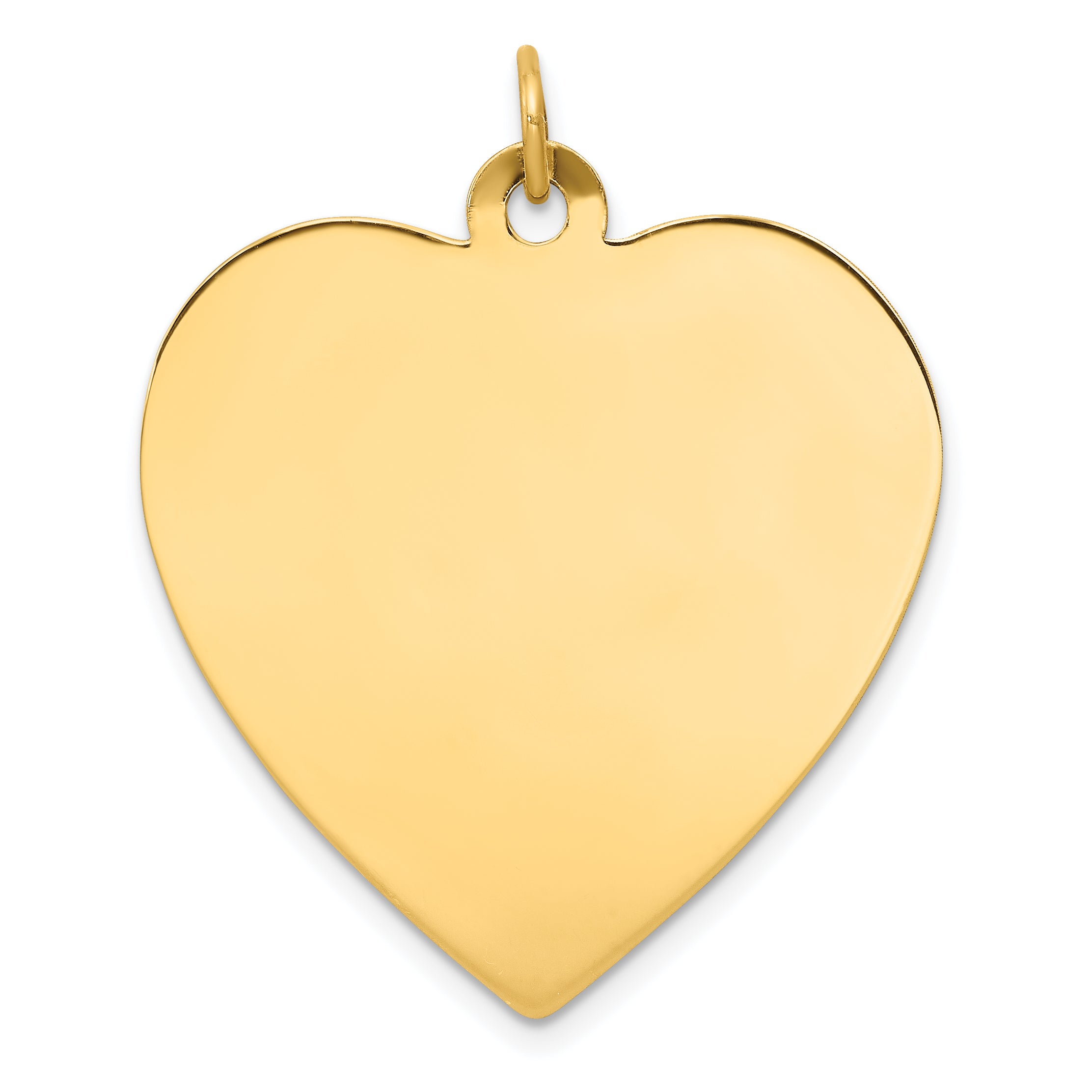 14K Plain .018 Gauge Engravable Heart Disc Charm