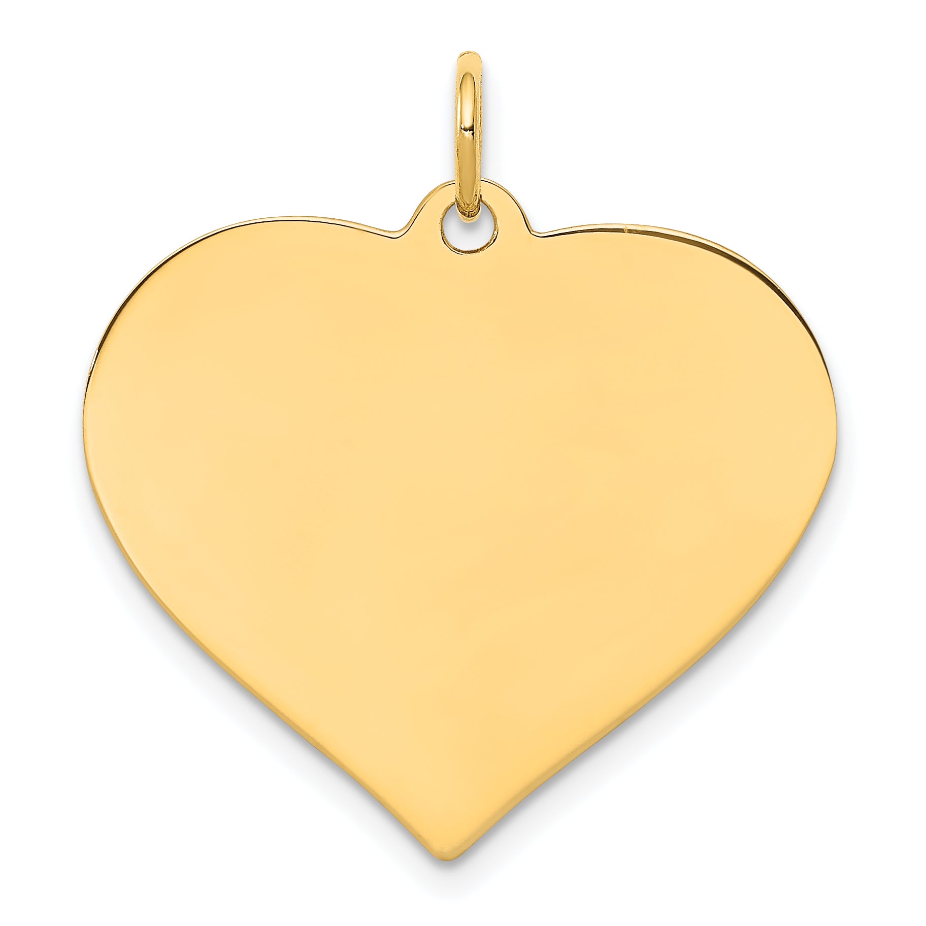 14K Plain .027 Gauge Engravable Heart Disc Charm