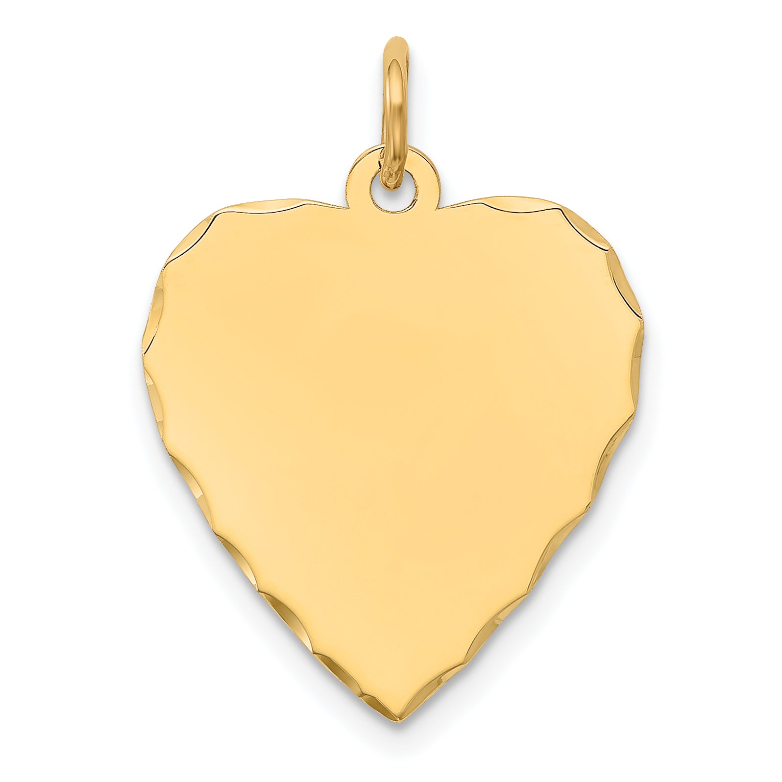 14K Etched .013 Gauge Engravable Heart Disc Charm