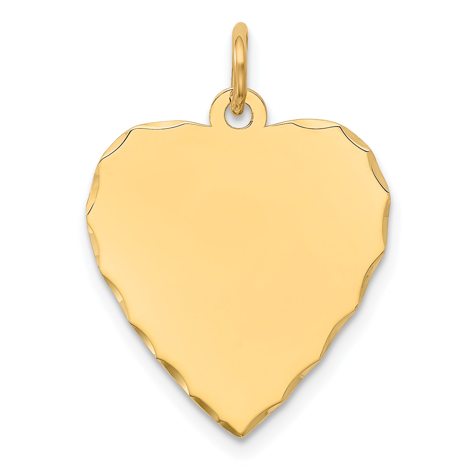 14K Etched .013 Gauge Engravable Heart Disc Charm Main image