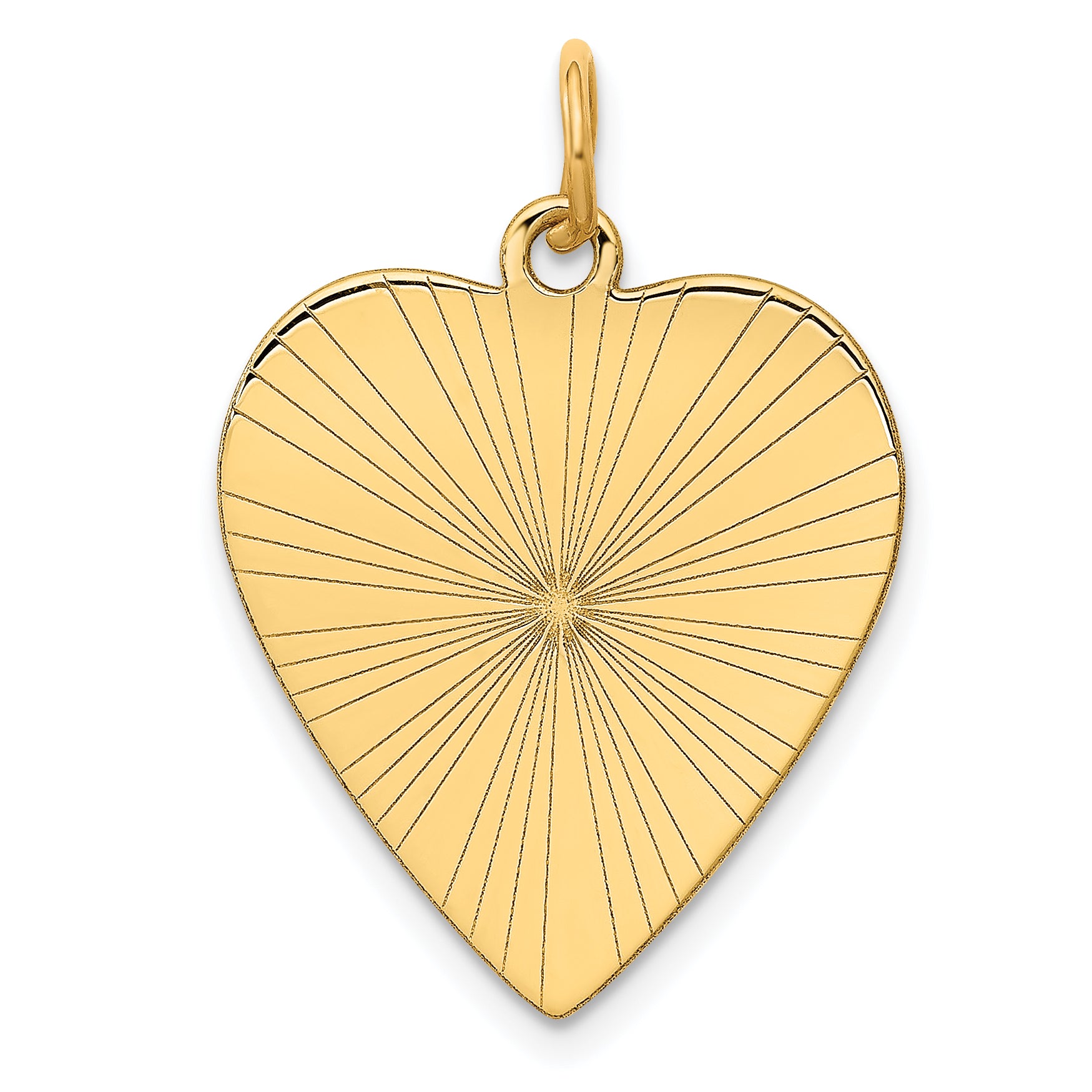 14k Etched .018 Gauge Engravable Heart Disc Charm