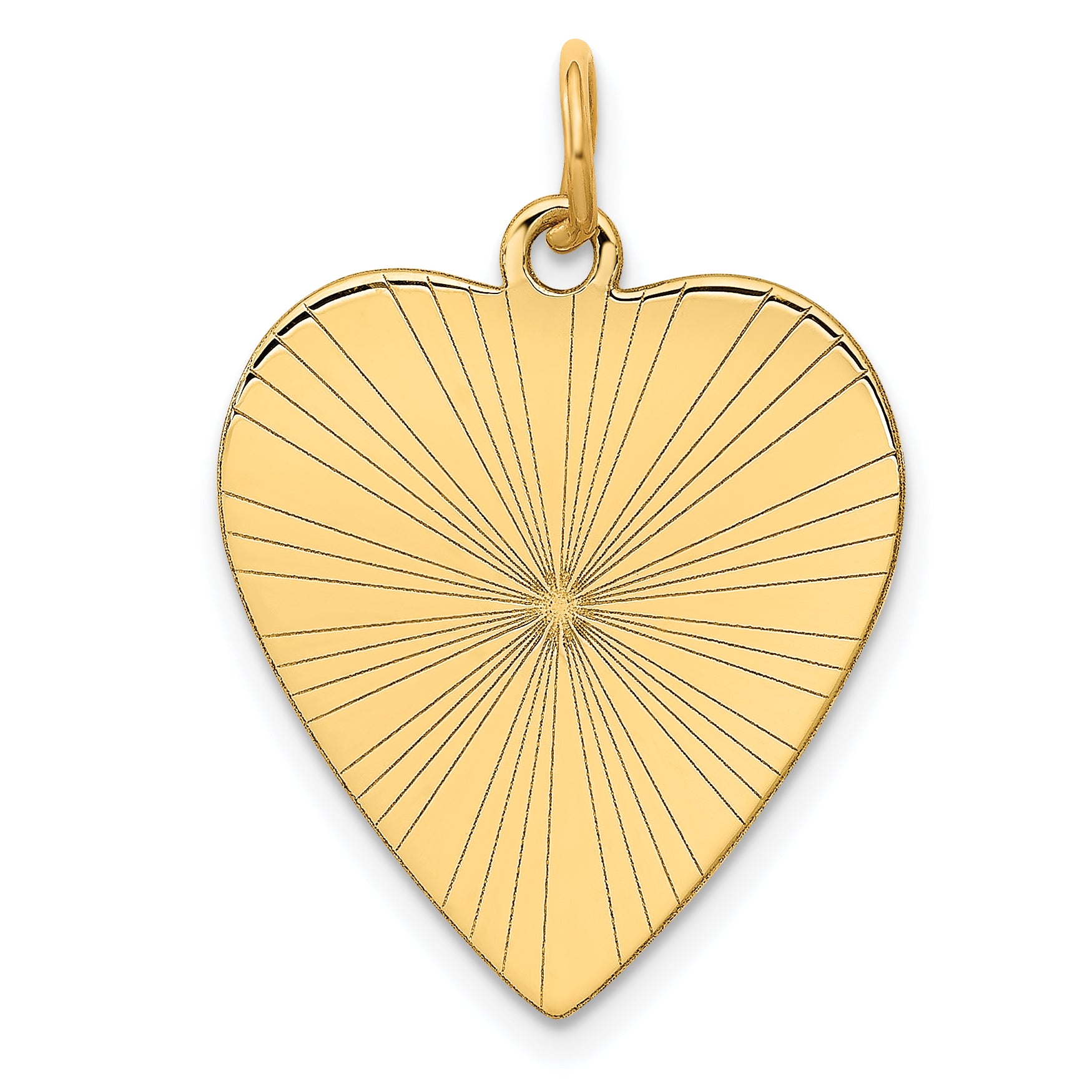 14k Etched .018 Gauge Engravable Heart Disc Charm Main image