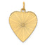 14k Etched .018 Gauge Engravable Heart Disc Charm