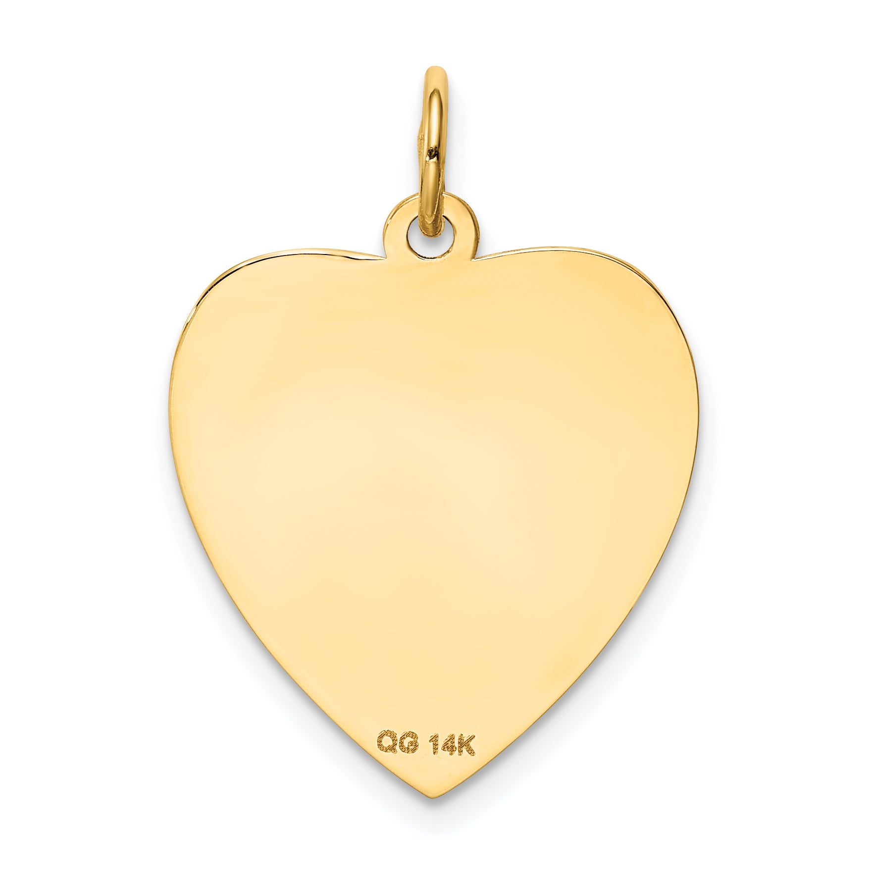 14k Etched .018 Gauge Engravable Heart Disc Charm