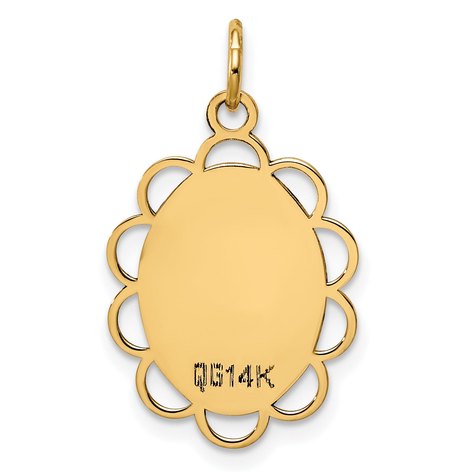 14k Plain .013 Gauge Engravable Flower Disc Charm