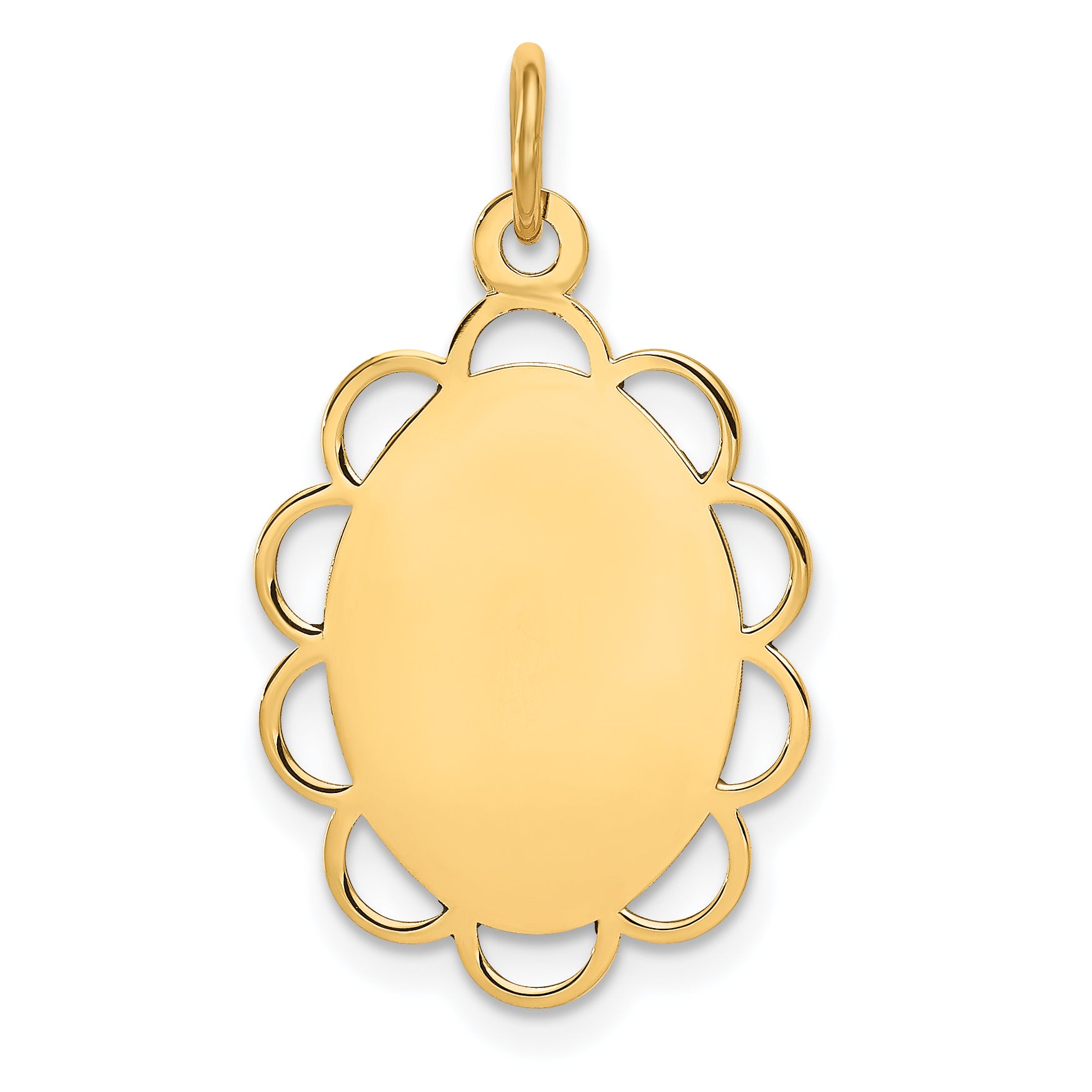 14k Plain .013 Gauge Engravable Flower Disc Charm Main image