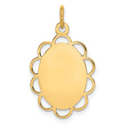 14k Plain .013 Gauge Engravable Flower Disc Charm