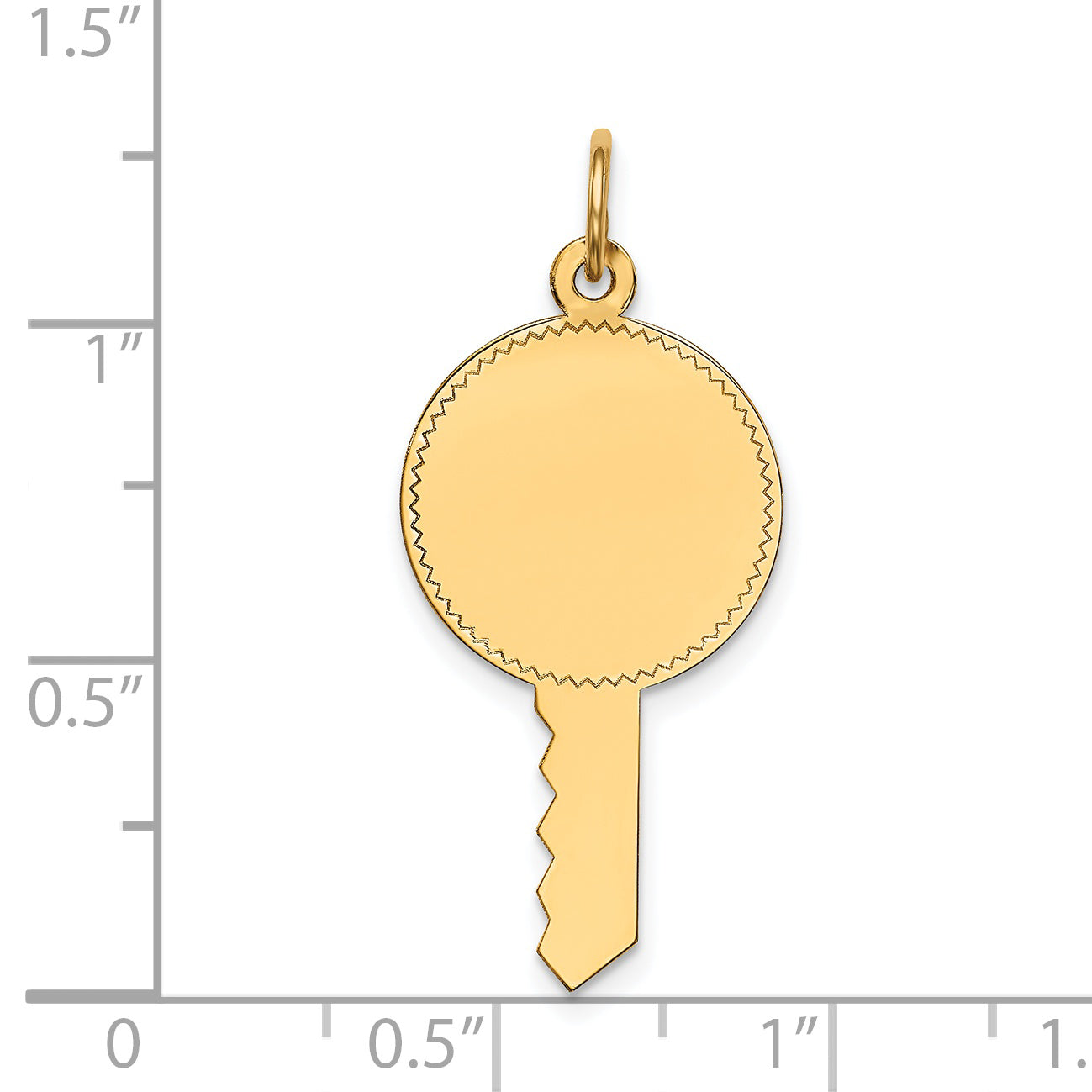14k Plain .011 Gauge Engravable Key Charm Secondary image