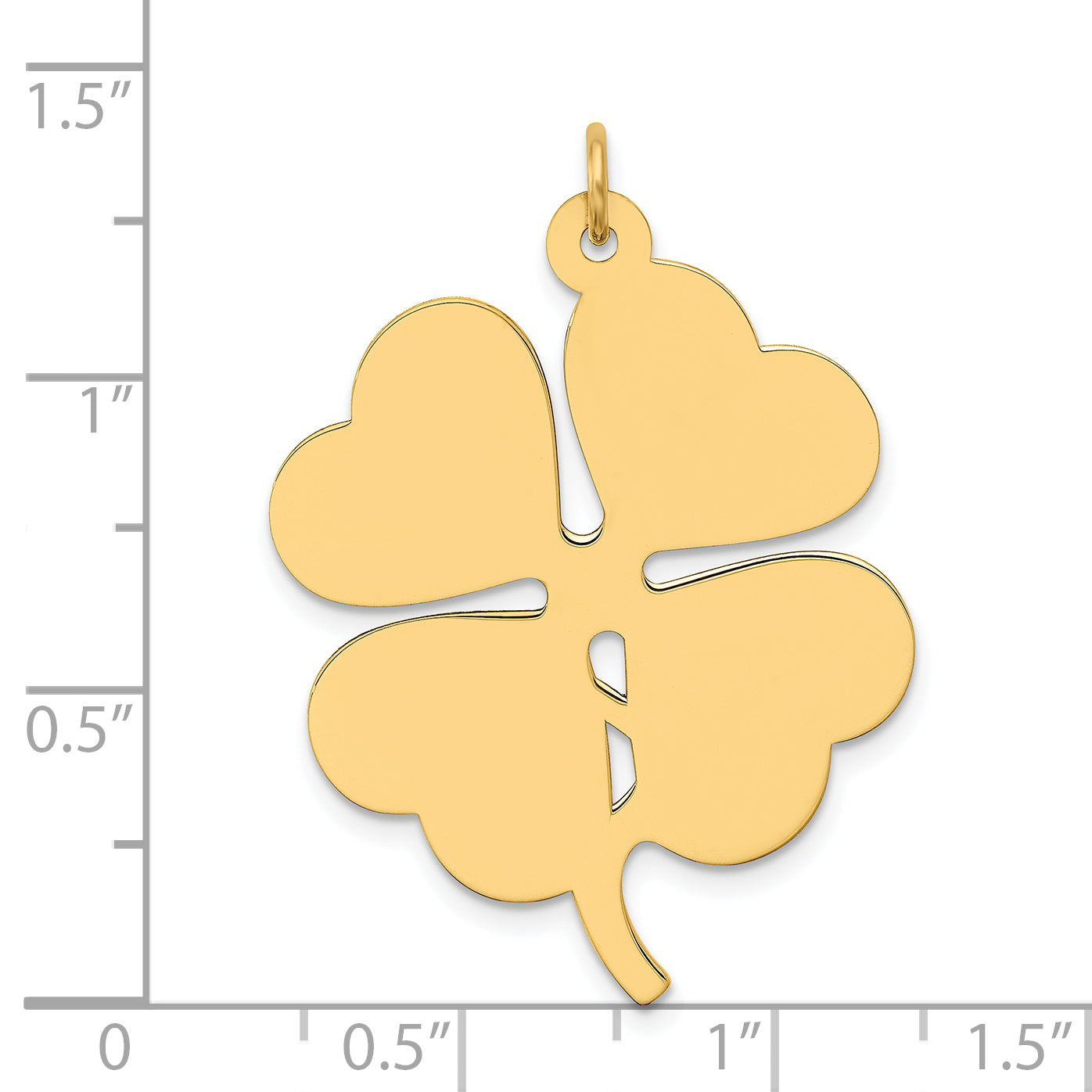 14k Plain .018 Gauge Engravable Clover Disc Charm Secondary image