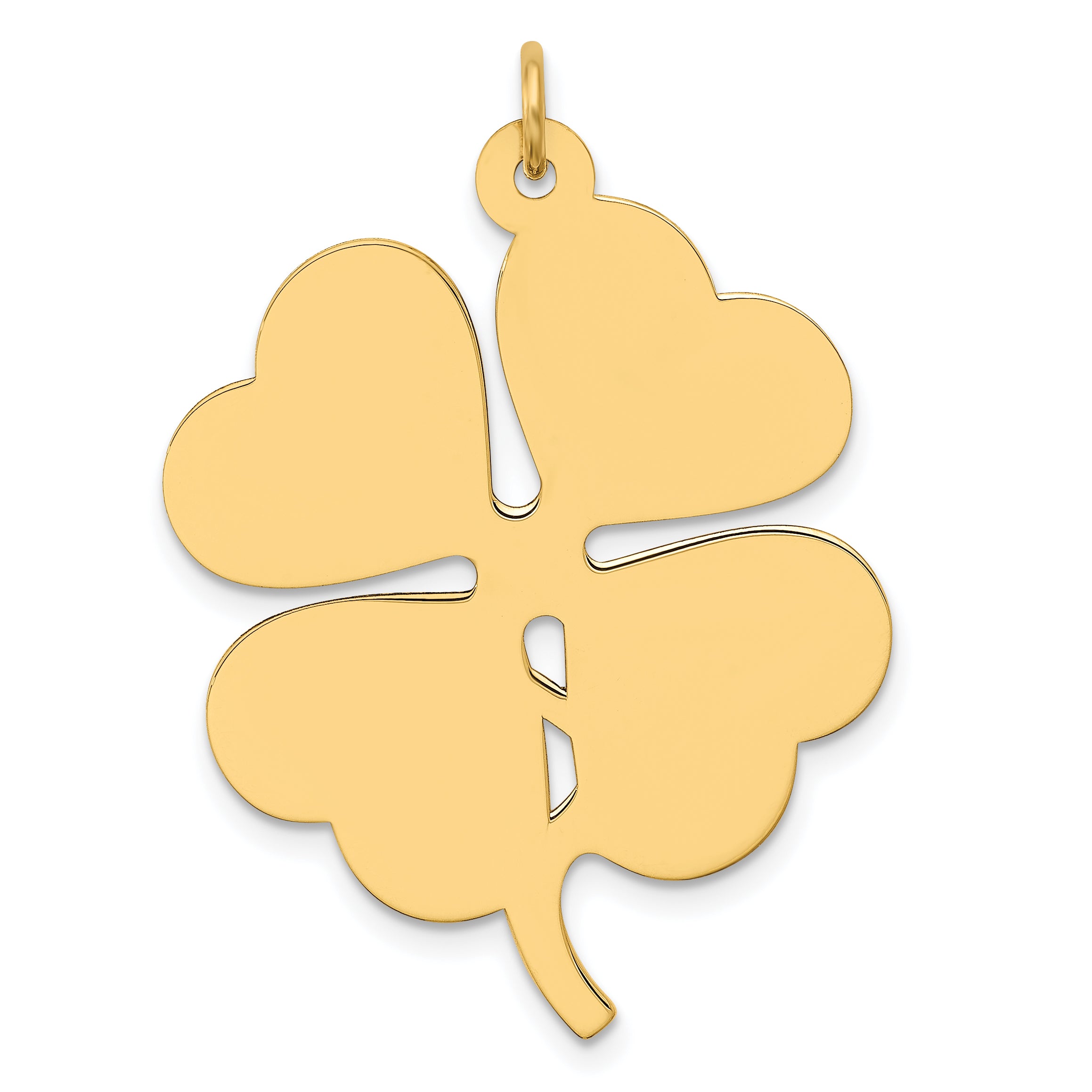 14k Plain .018 Gauge Engravable Clover Disc Charm Main image