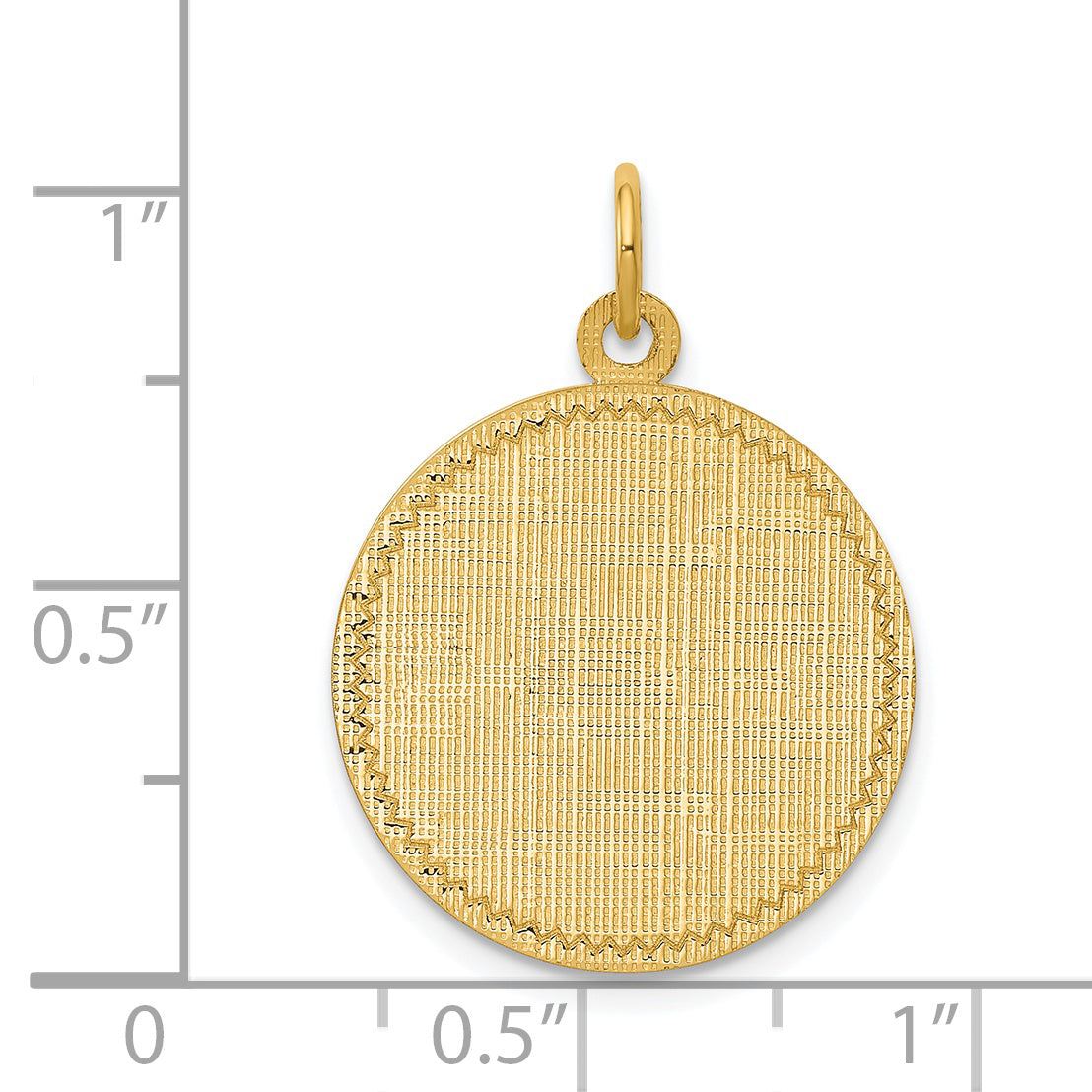 14k Patterned .013 Gauge Circular Engravable Disc Charm Secondary image