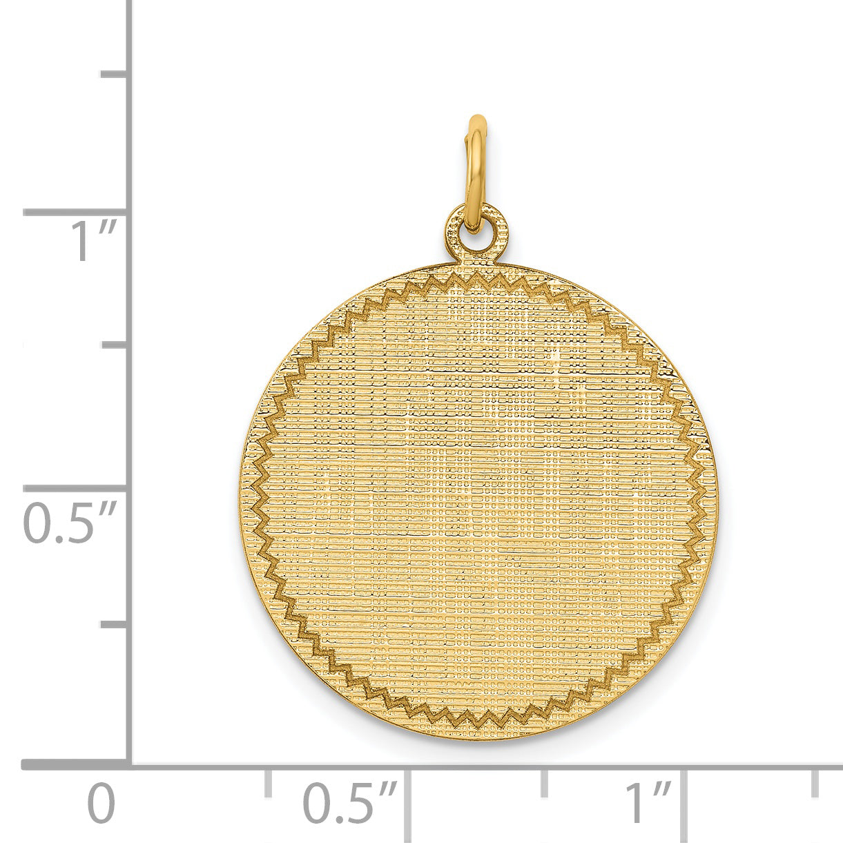 14k Patterned .018 Gauge Circular Engravable Disc Charm Secondary image