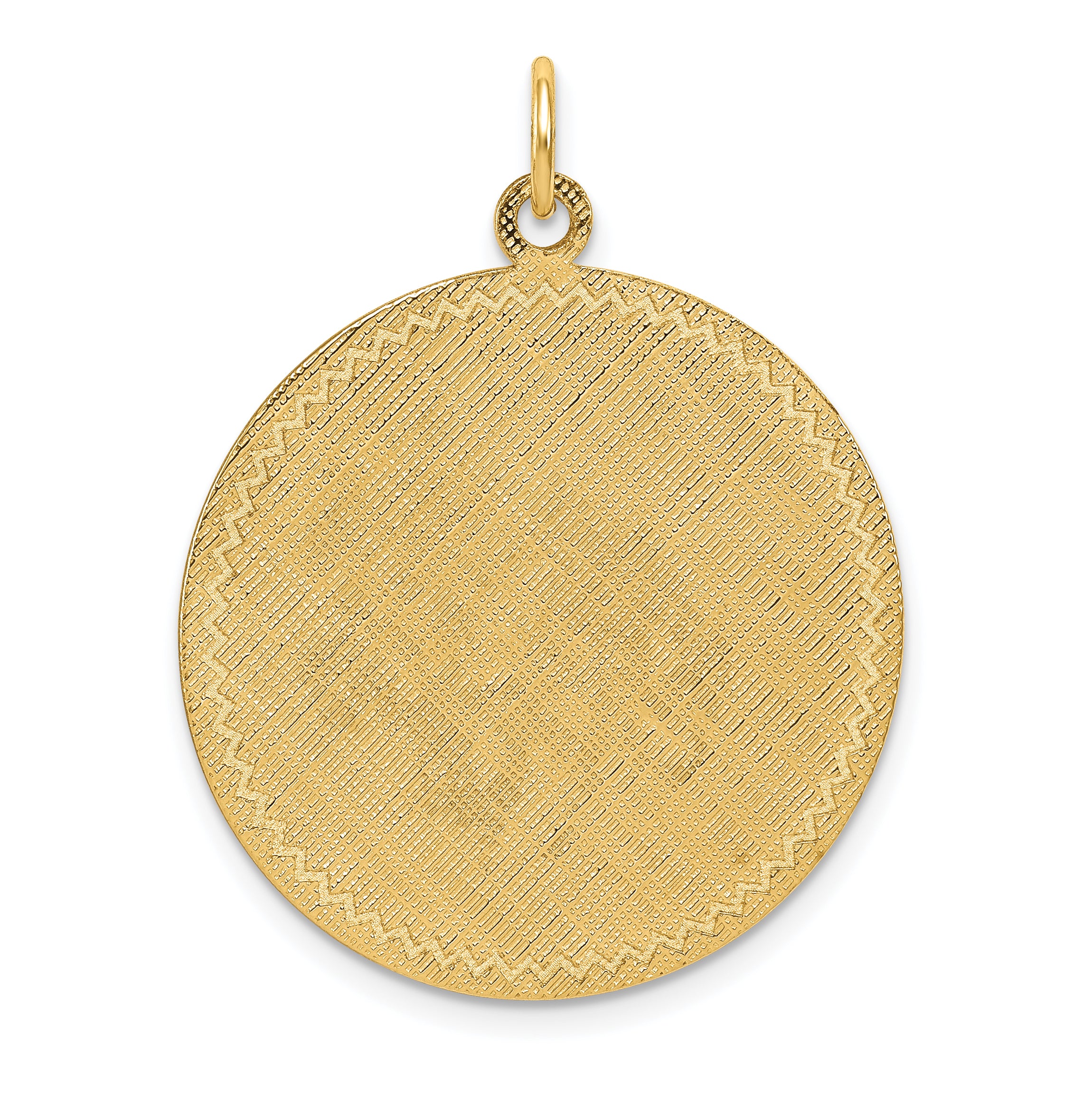 14k Patterned .018 Gauge Circular Engravable Disc w/Satin Back Main image