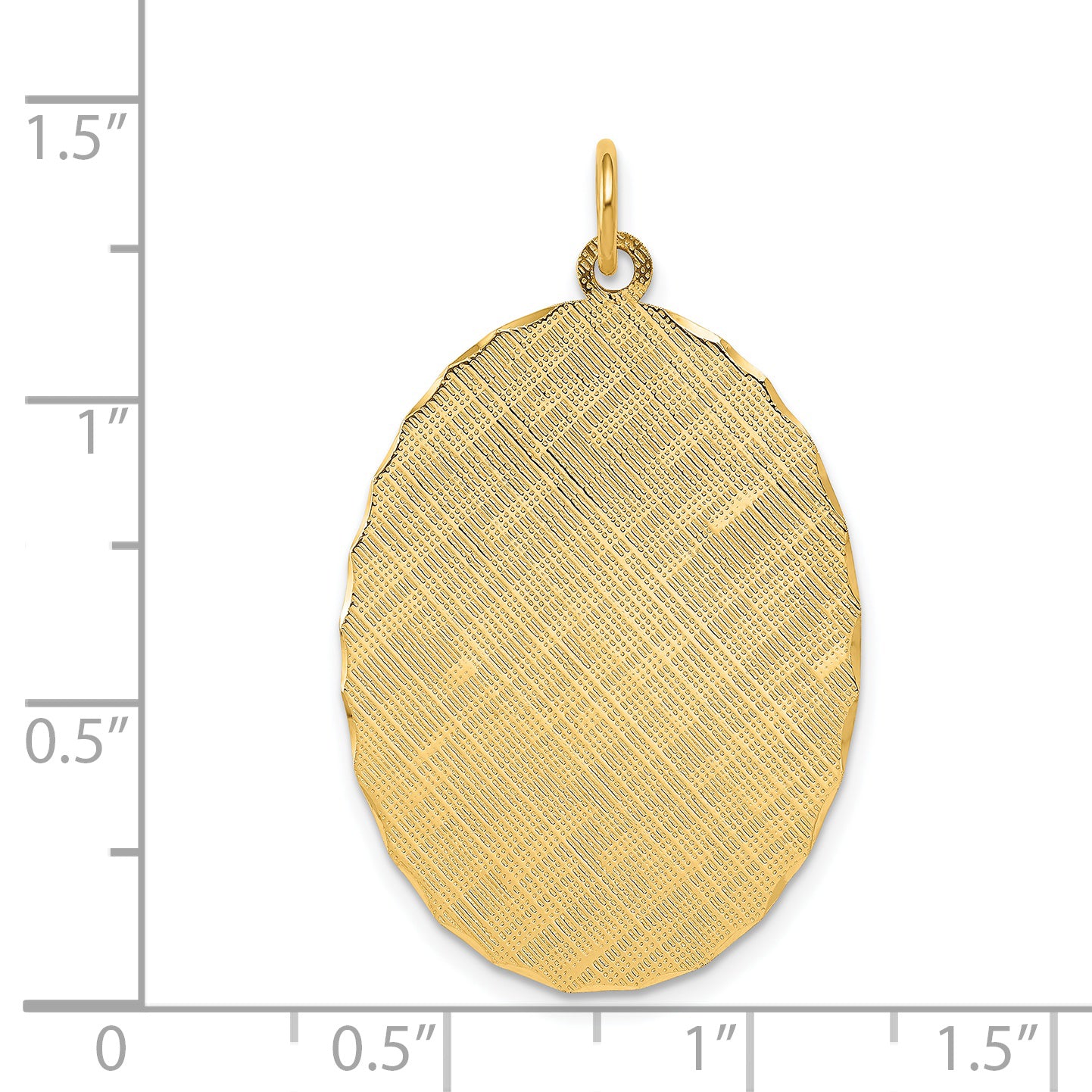 14k Patterned .018 Gauge Engravable Oval Disc Charm Secondary image