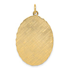 14k Patterned .018 Gauge Engravable Oval Disc Charm