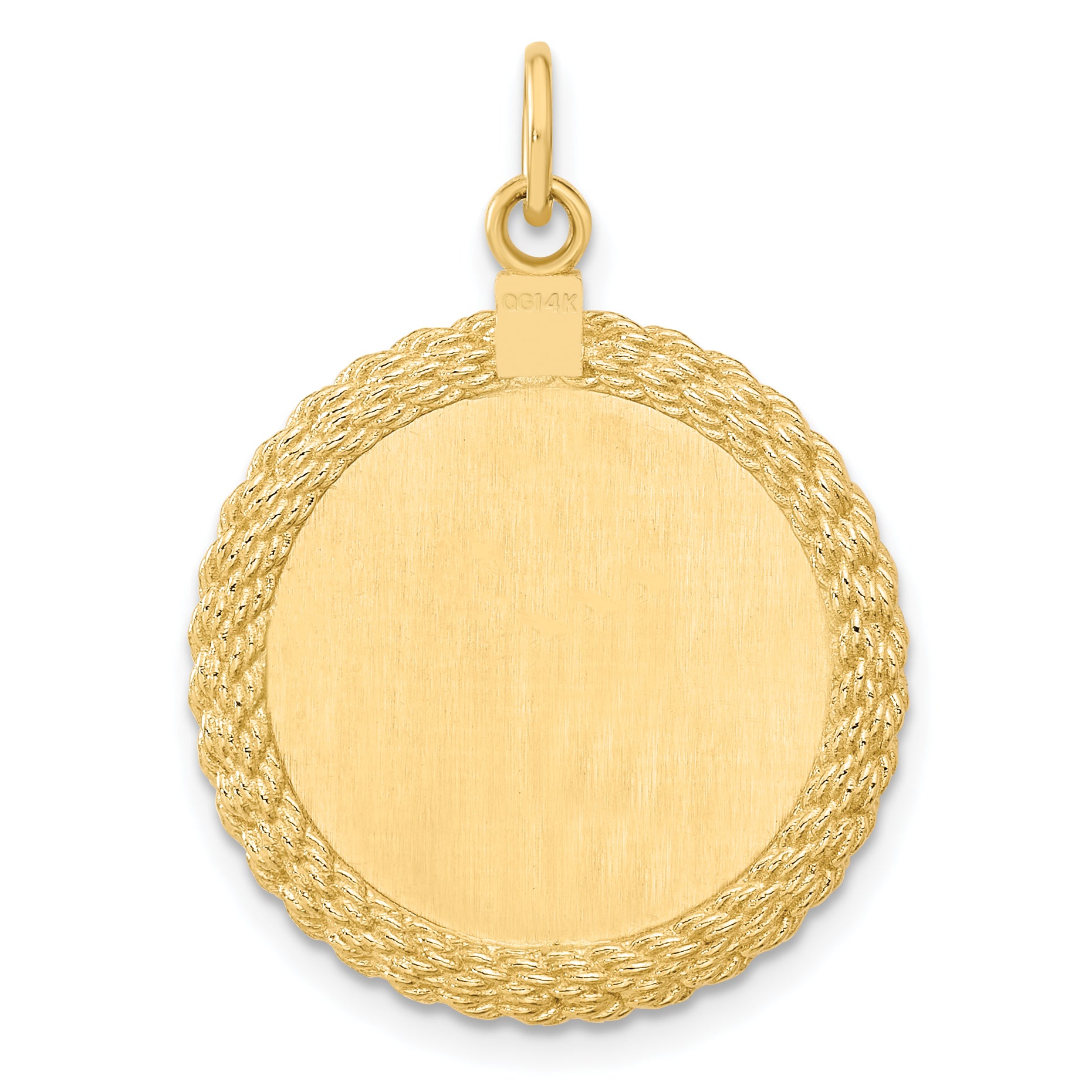 14k Patterned .013 Gauge Engravable Rope Disc w/Satin Back