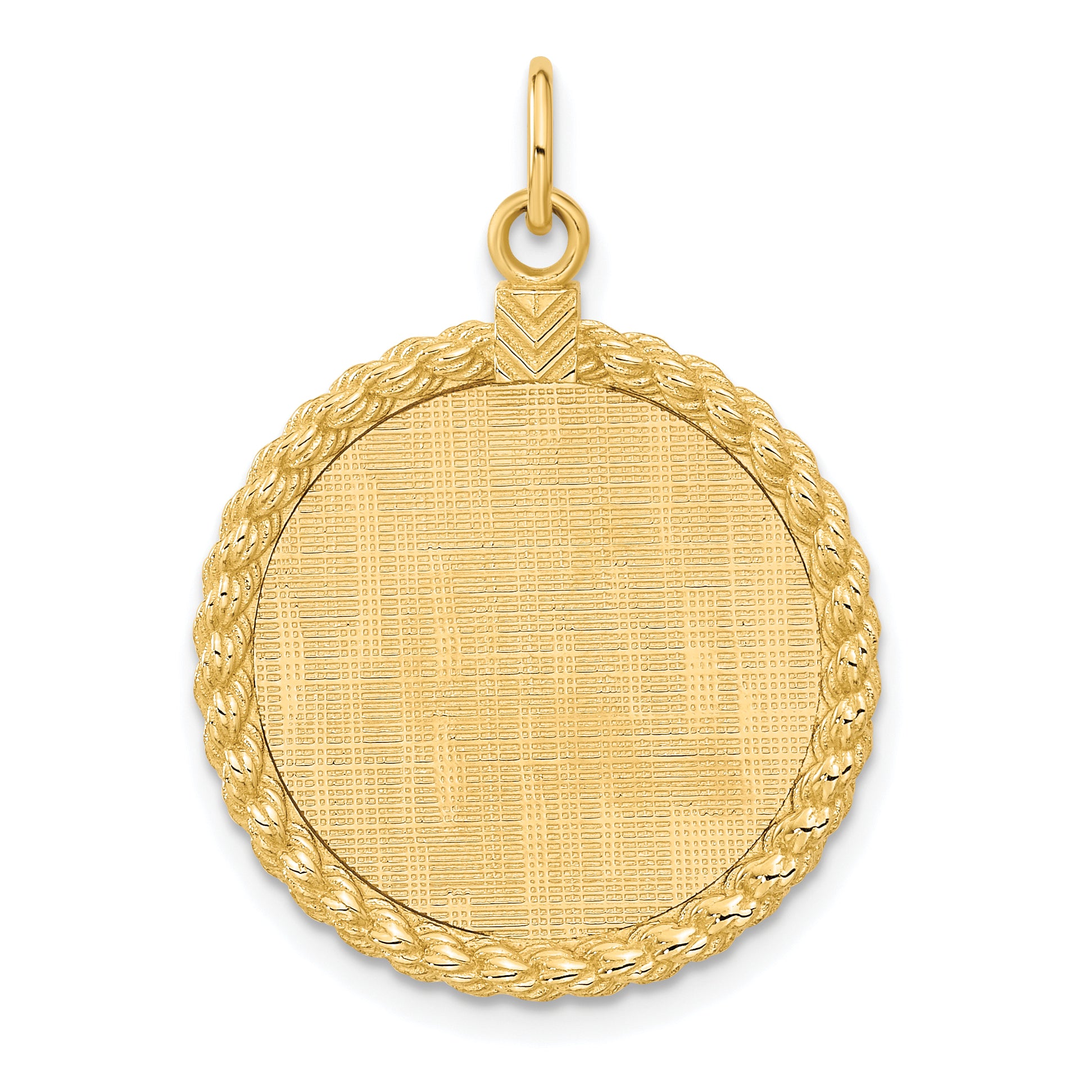 14k Patterned .013 Gauge Engravable Rope Disc w/Satin Back Main image