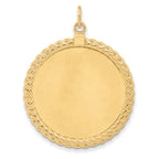 14k Patterned .013 Gauge Engravable Rope Disc w/Satin Back