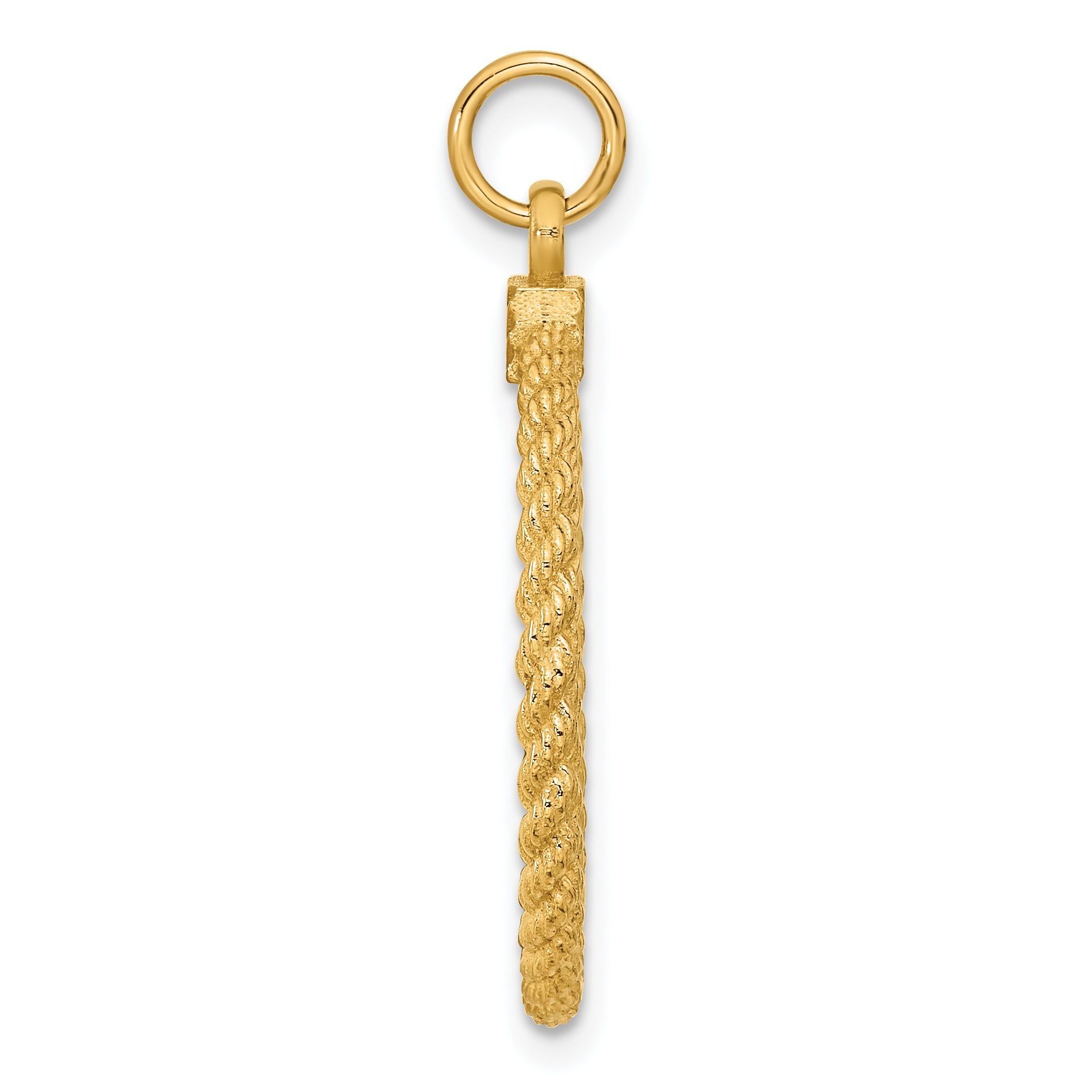 14k Plain .013 Gauge Circular Engravable Disc with Rope Charm Secondary image