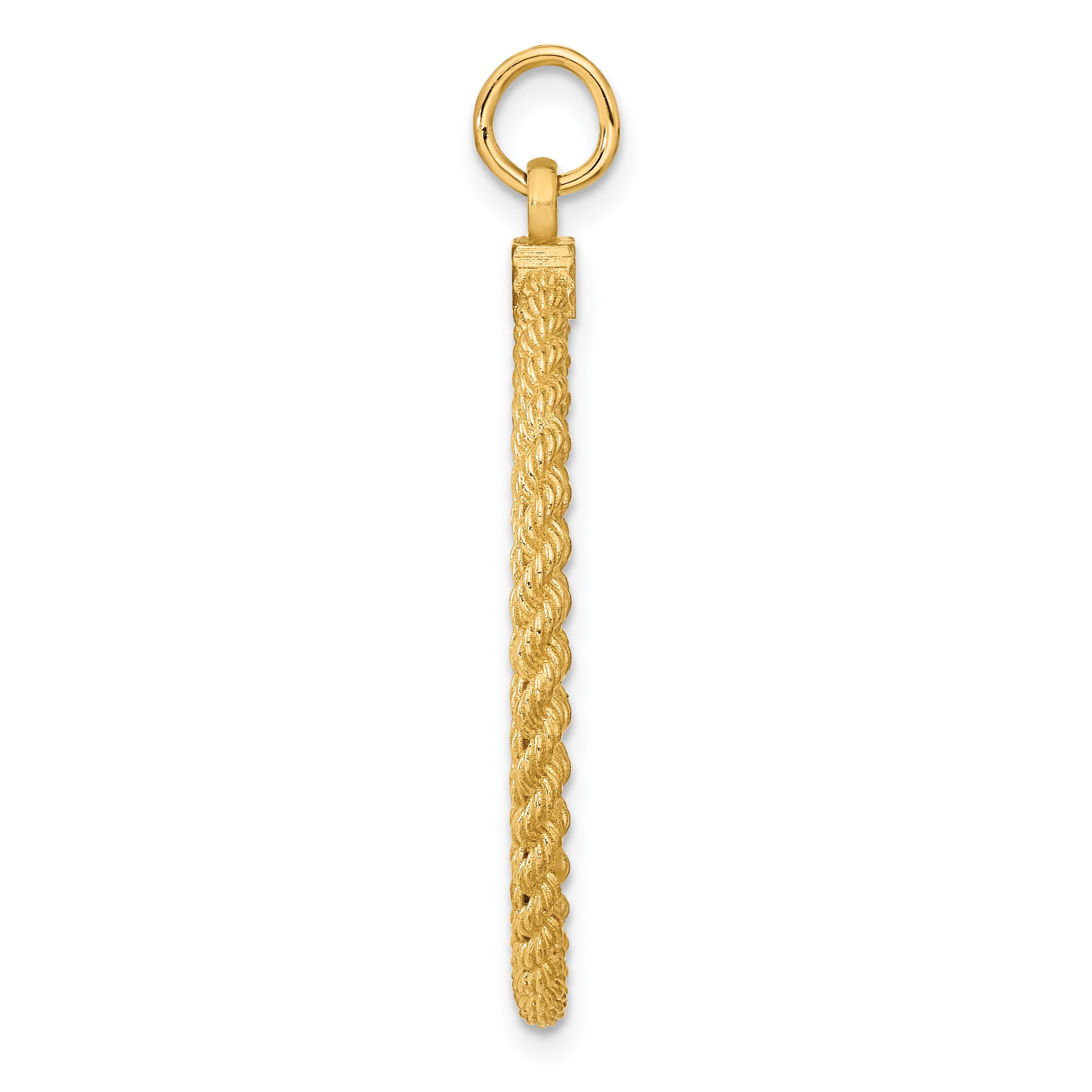 14k Plain .013 Gauge Circular Engravable Disc with Rope Charm Secondary image