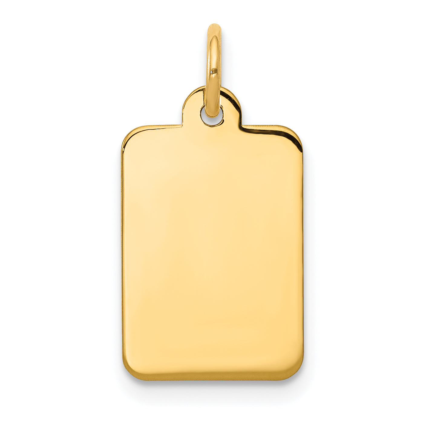 14K Plain .009 Gauge Rectangular Engravable Disc Charm Main image