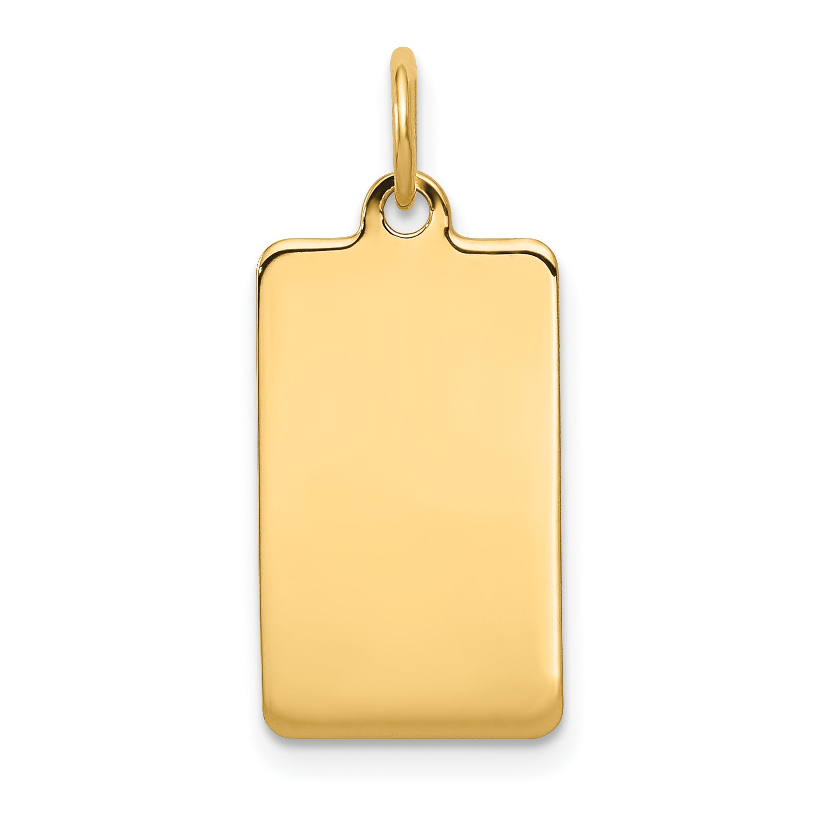 14K Plain .011 Gauge Rectangular Engravable Disc Charm Main image