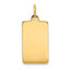 14K Plain .011 Gauge Rectangular Engravable Disc Charm
