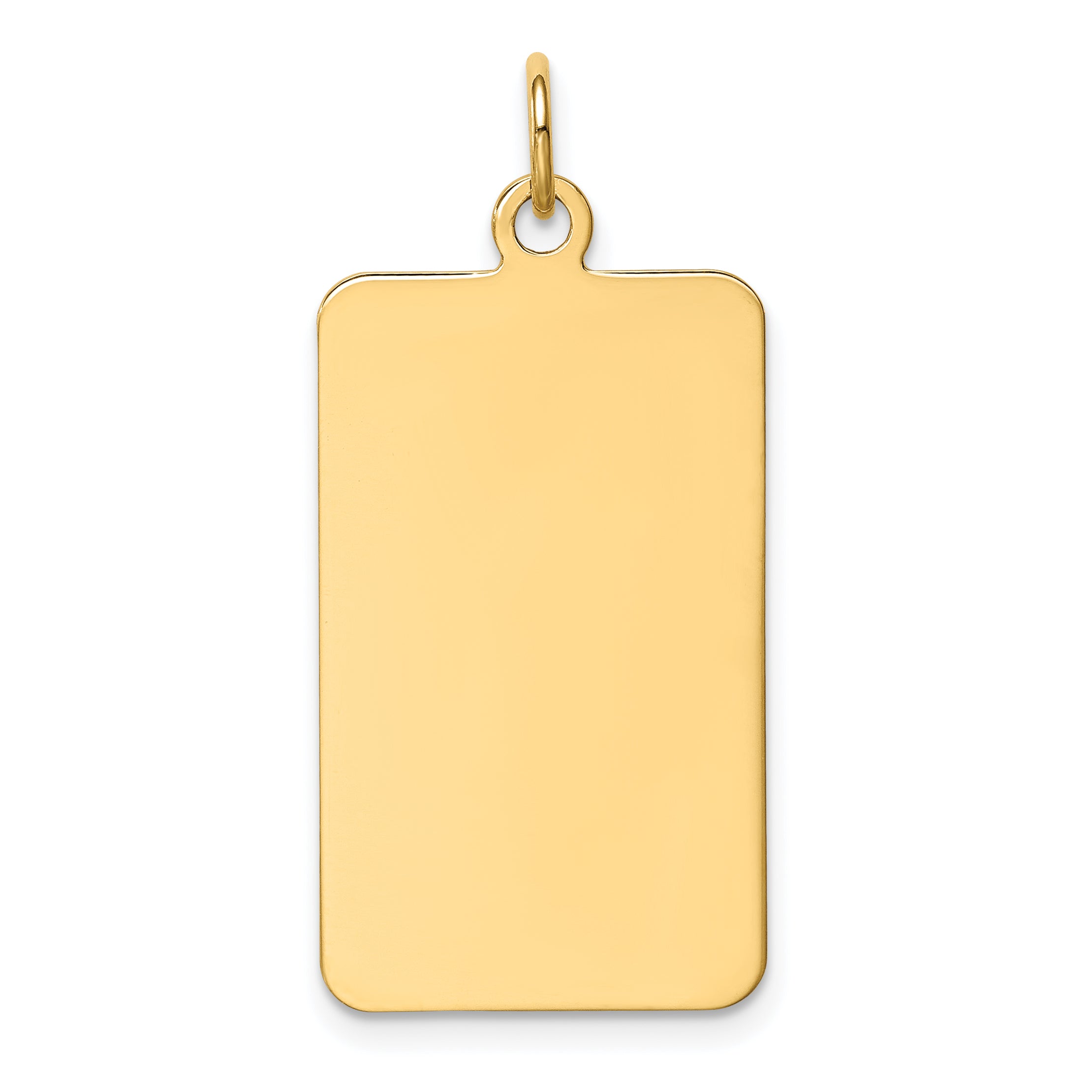 14K Plain .018 Gauge Rectangular Engravable Disc Charm Main image