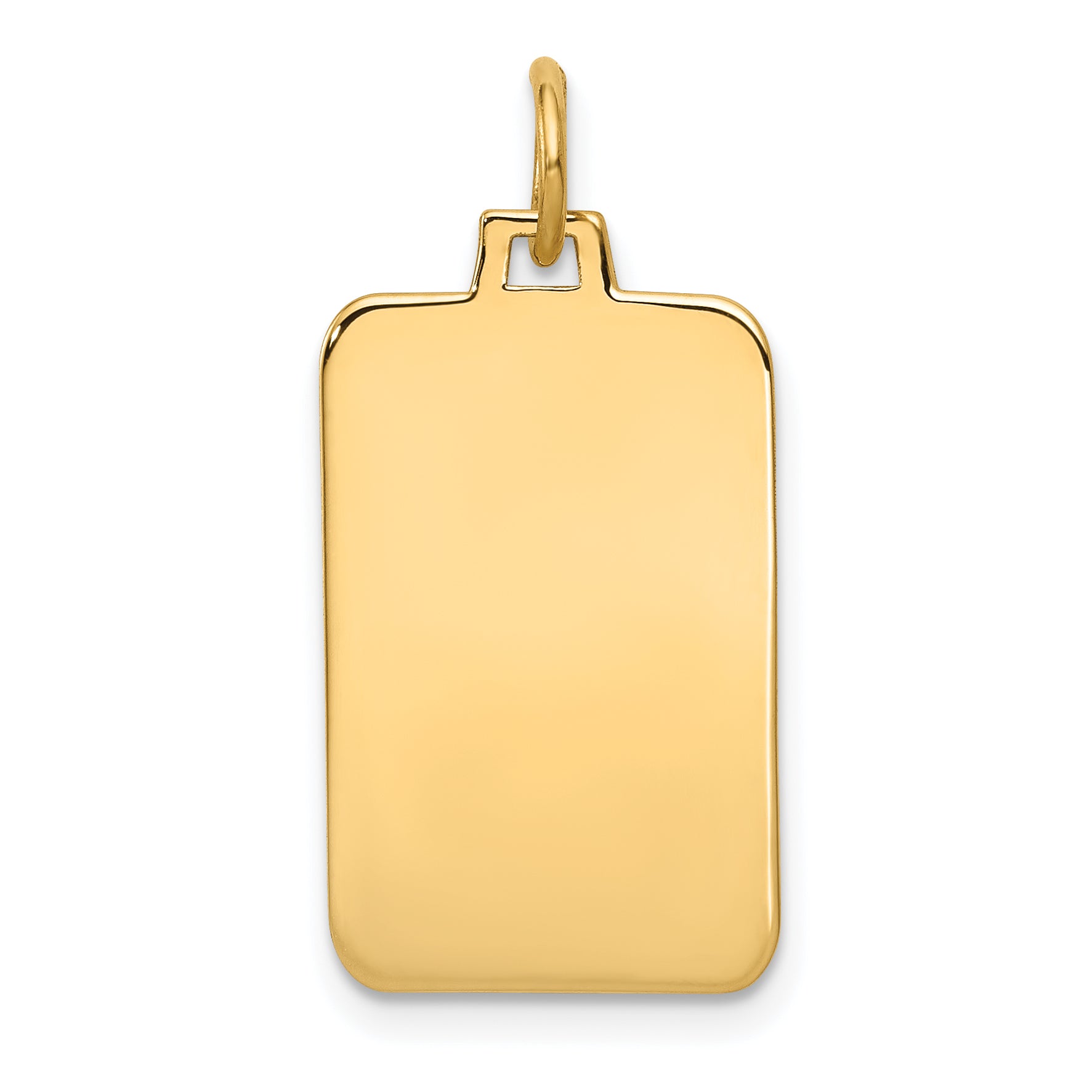 14K Plain .013 Gauge Engravable Rectangular Disc Charm Main image