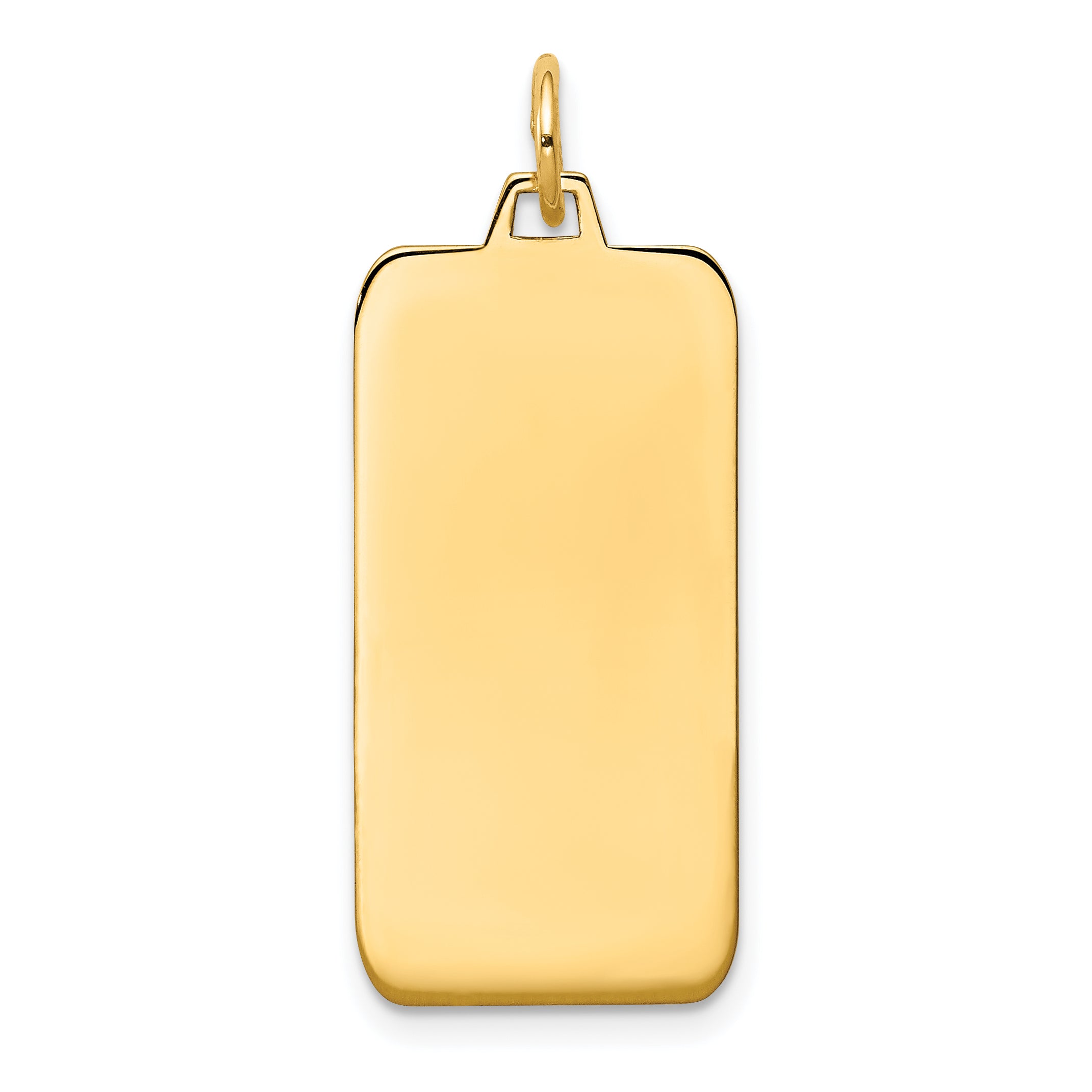 14K Plain .011 Gauge Engravable Rectangular Disc Charm Main image