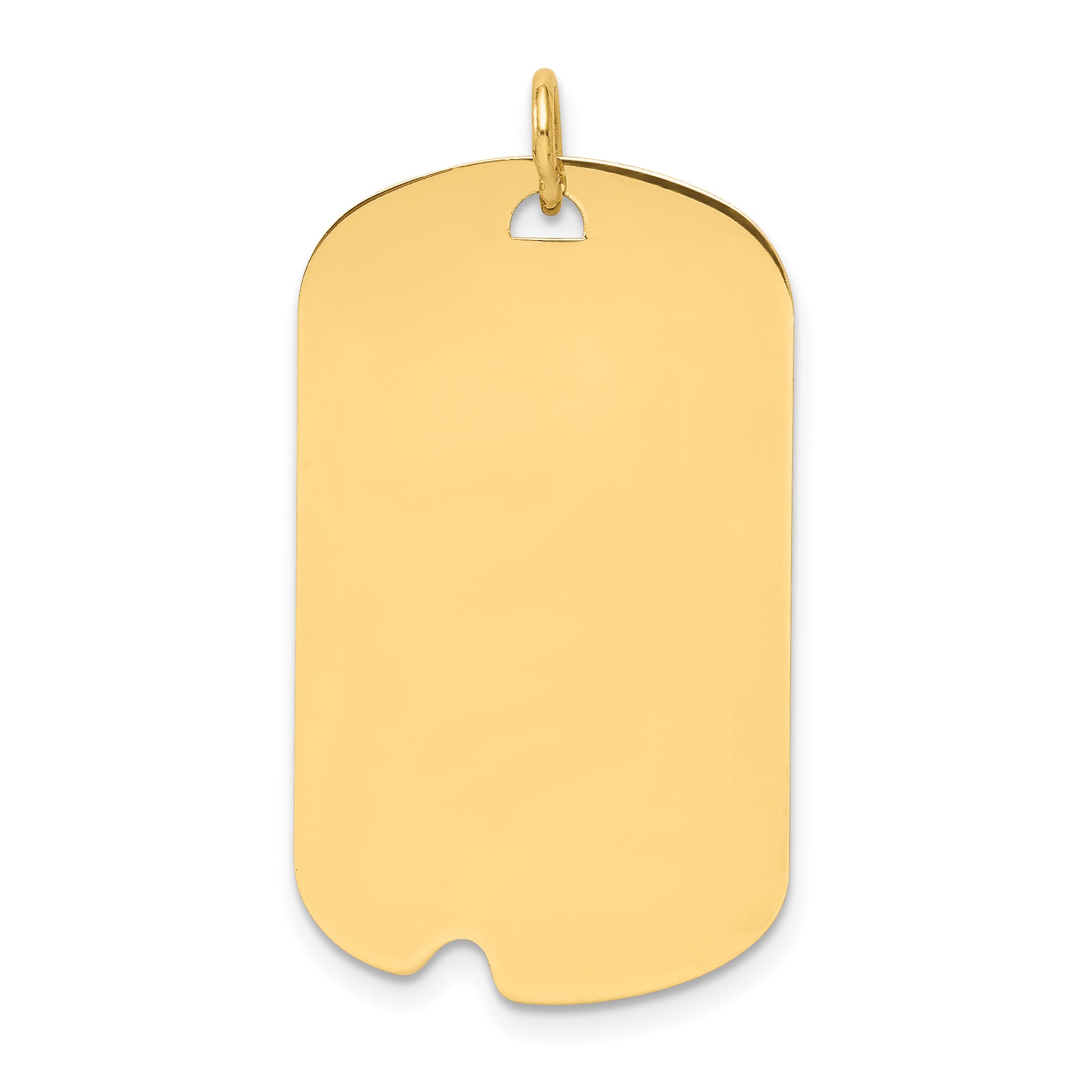 14K Plain .013 Gauge Engravable Dog Tag w/Notch Disc Charm Main image