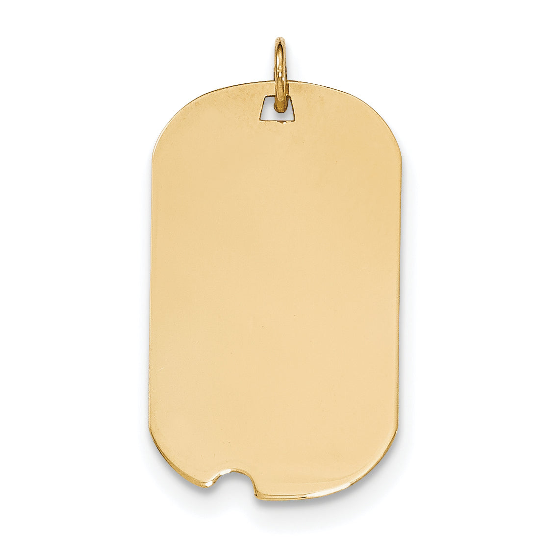 14K Plain .011 Gauge Engraveable Dog Tag w/Notch Disc Charm