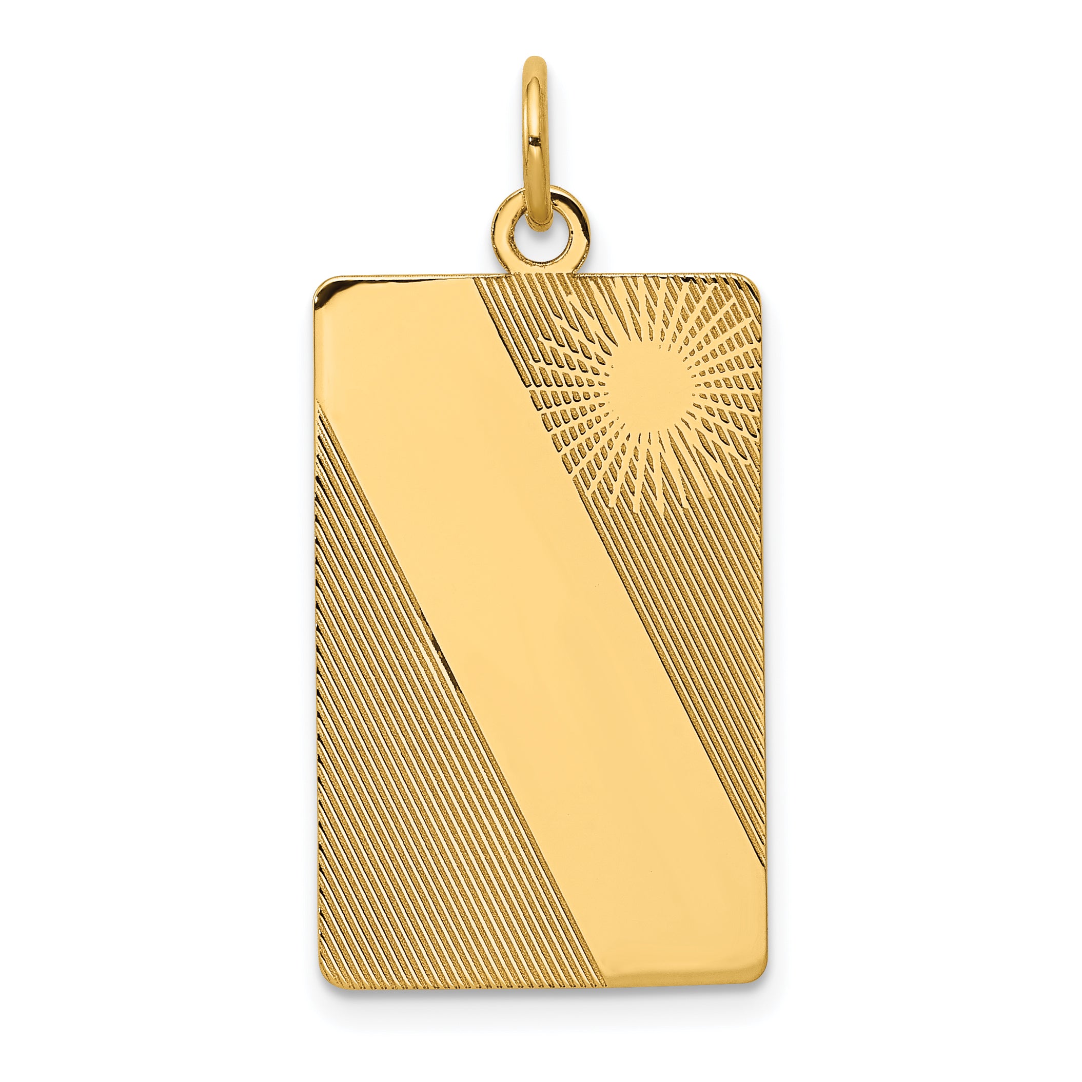 14k Patterned .013 Gauge Engravable Dog Tag Disc Charm Main image