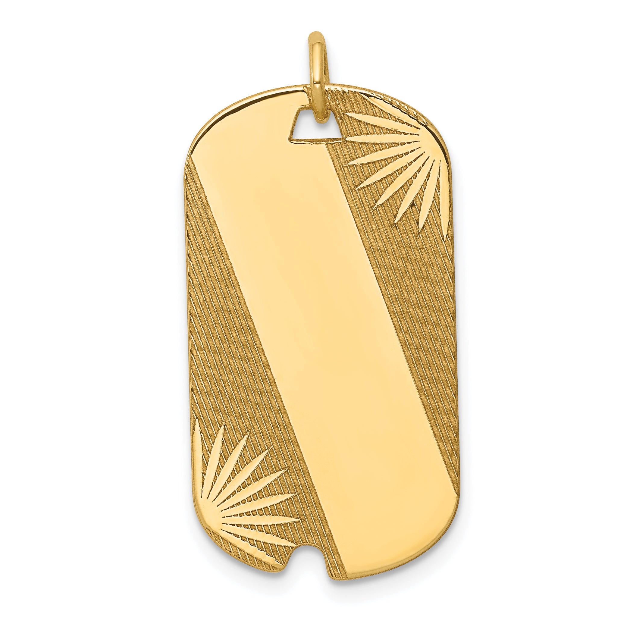 14K Patterned .018 Gauge Engravable Dog Tag Disc Charm